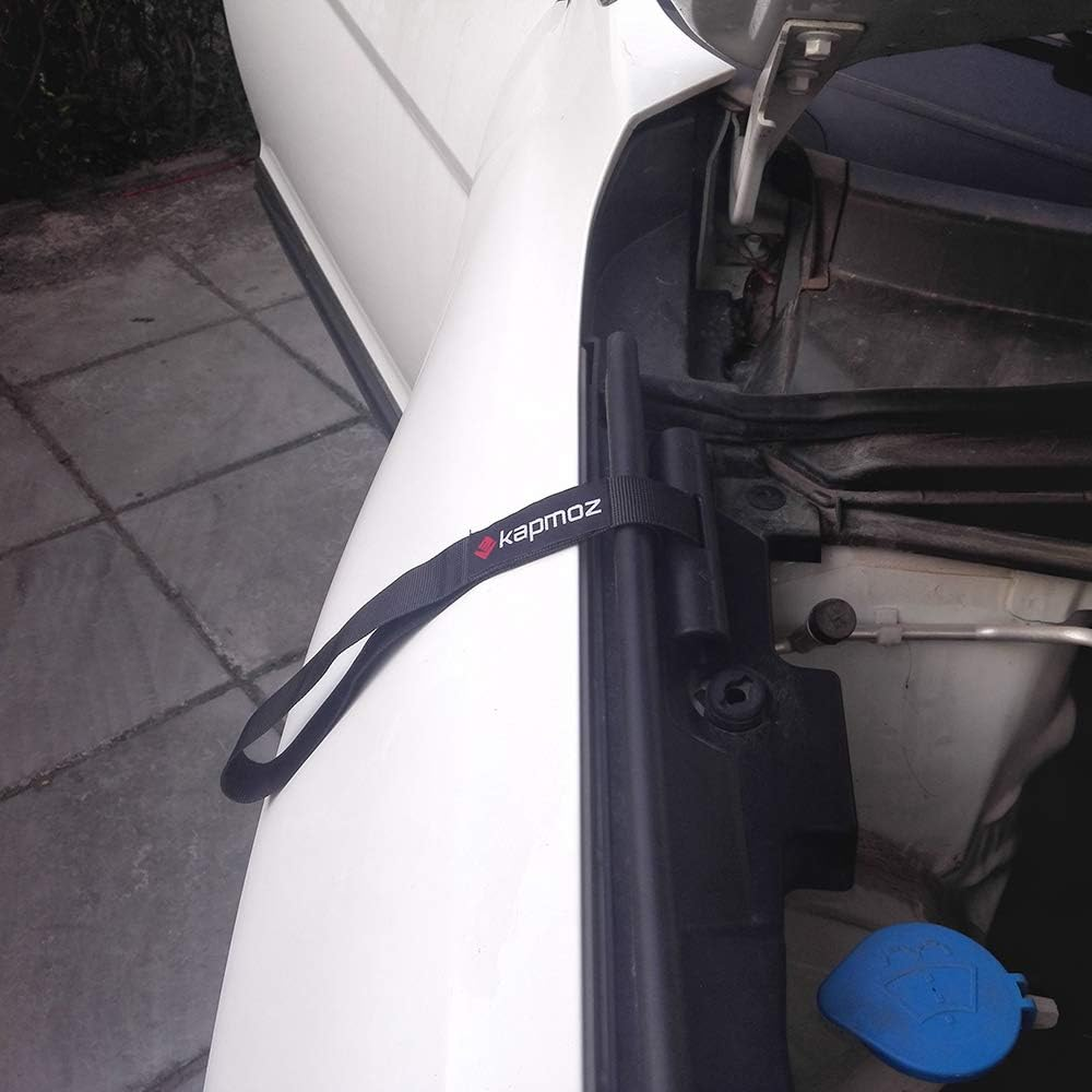 LE KAPMOZ Quick Hood Loops Trunk Anchor Kayak Tie Downs Straps Bow Stern Canoe Transport Secure Lashing Point/Paddle Holder Shaft Clip, LEKP087, Black Hood Trunk Loop - Black Hood Trunk Loop, 11.8 Feet image number 4