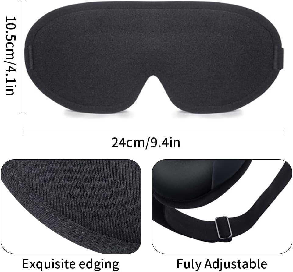 Sleep Eye Mask for Men and Women Zero Pressure Sleeping Eye Mask with Adjustable Strap Ultra Soft & Comfortable 3D Contoured Blackout Sleep Mask for Nap/Travel/Yoga/Sleeping/Shift Work/Meditation image number 1
