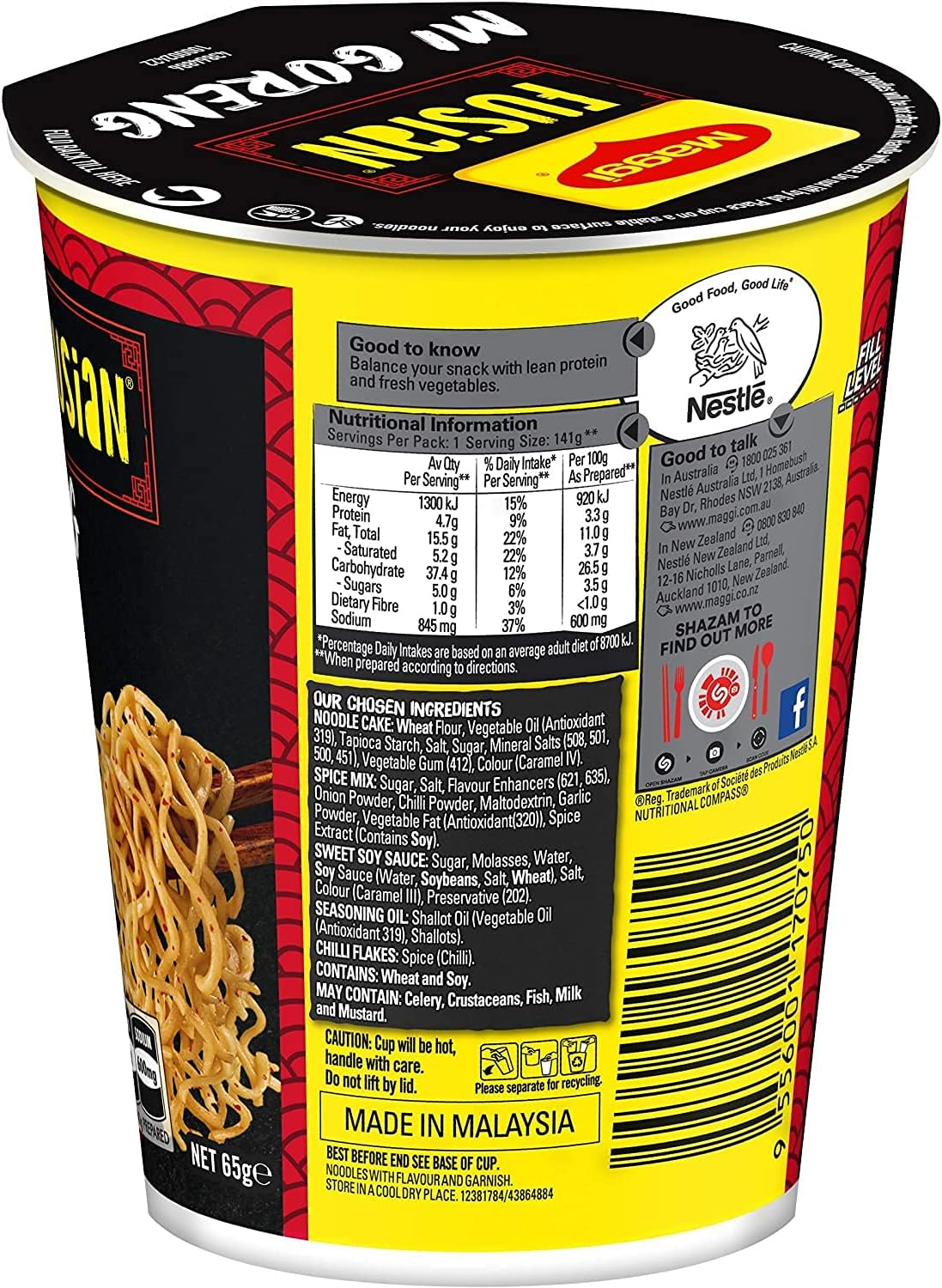 Maggi Fusian Mi Goreng Hot and Spicy Noodle Cup (Pack of 12) image number 4