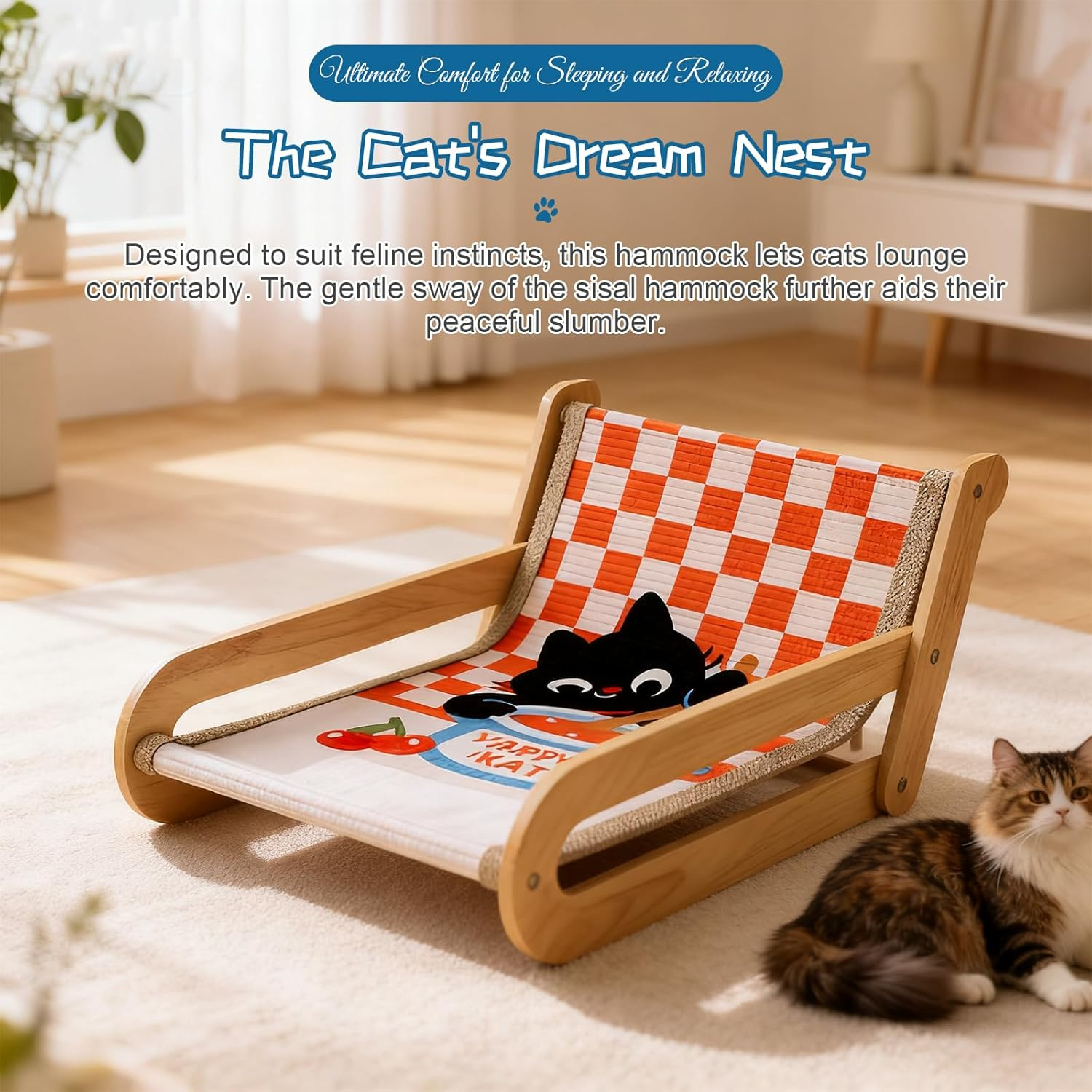 Tianher Scratching Post, Cat Scratching Board Aesthetic Cat Scratcher Sisal Durable Scratch Pad Scratch Mat Dual-Use Sisal Cats Scratcher Pet Furniture for Indoor Cats image number 6