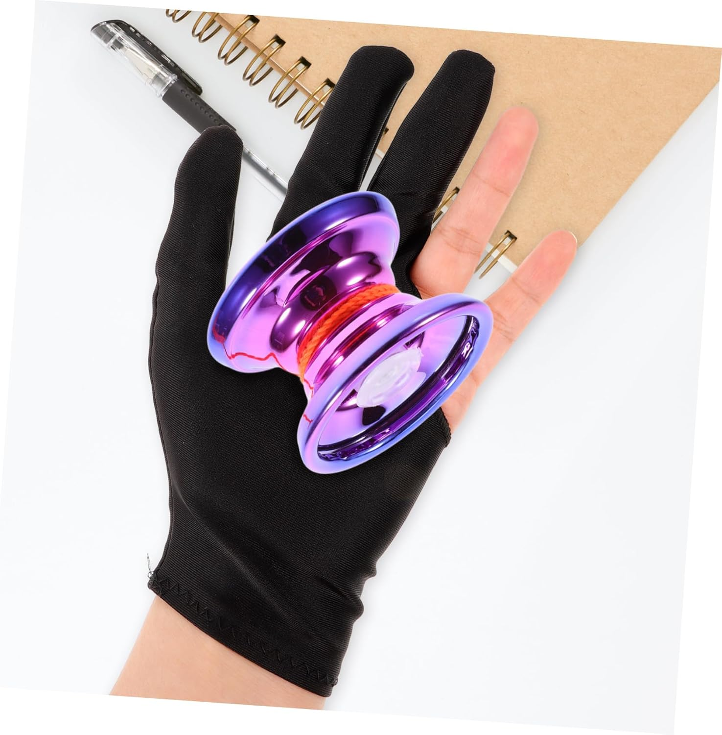 Totority 8Pcs Set Yo-Yo Gloves 3 Finger Gloves Yoyo Glove Snooker Gloves Elastic Pool Gloves Billiard Pool Cue Glove Billiard Protective Gloves Women Billiards Glove High Elastic Spandex image number 1