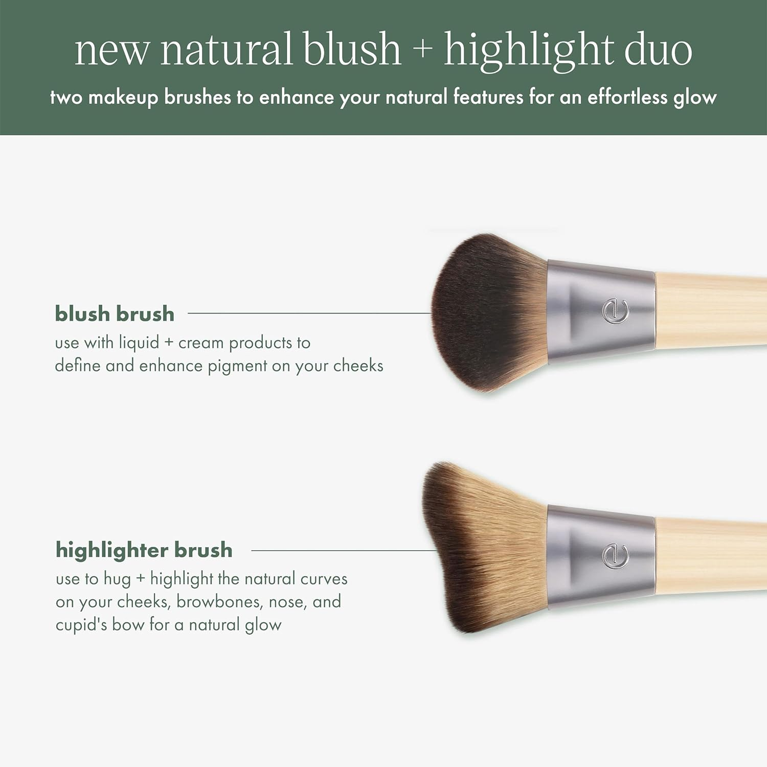 Ecotools Natural Blush and Highlight Duo Brush Set (2-Pieces) image number 5