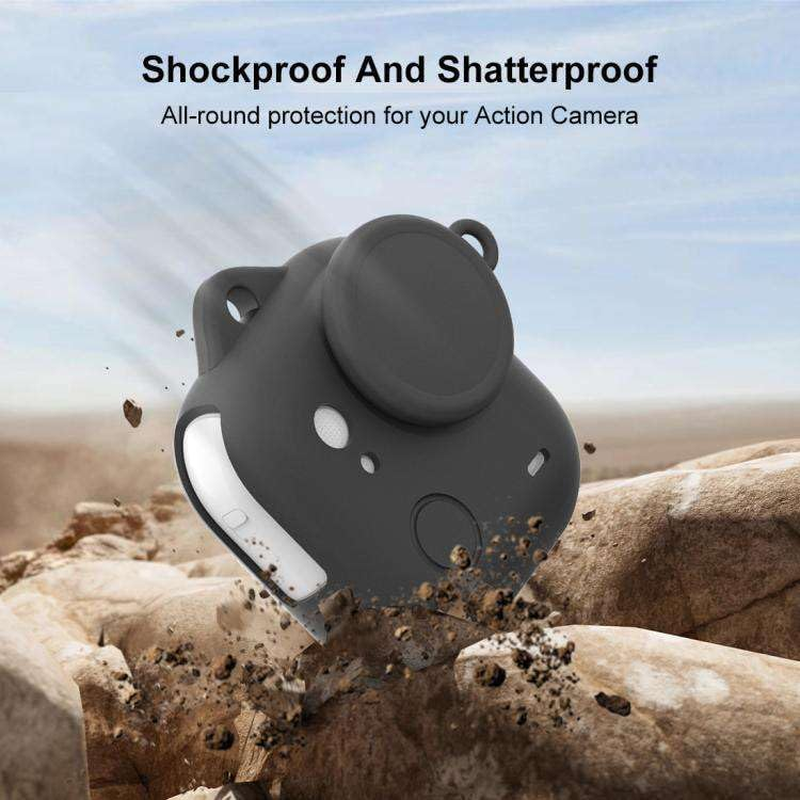 Silicone Cover Case for Insta360 GO Ultra (Black) - Red image number 2