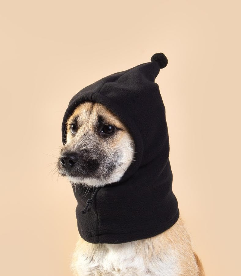 Ear Muffs Noise Protection for Dogs, Plush Pet Hat, Warm Ear Cover, Winter Head Wrap for Small Medium Large Dogs (Black, S) image number 1