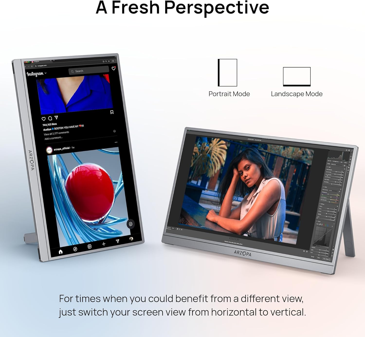 ARZOPA 17.3" Portable Monitor Gray, 1080P FHD 103% Srgb IPS Gaming Monitor Laptop Monitor with Built-In Kickstand HDMI USB C External Screen for PC Mac Phone Xbox PS5 - Z1C Plus