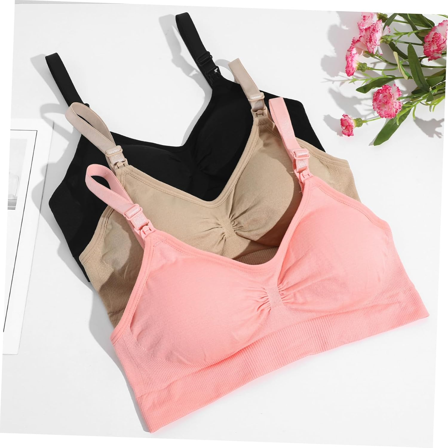 CALLARON Nursing Bras for Breastfeeding Moms Comfortable Breathable with Extenders for Fit for Daytime Nighttime Wear Stylish Functional image number 6