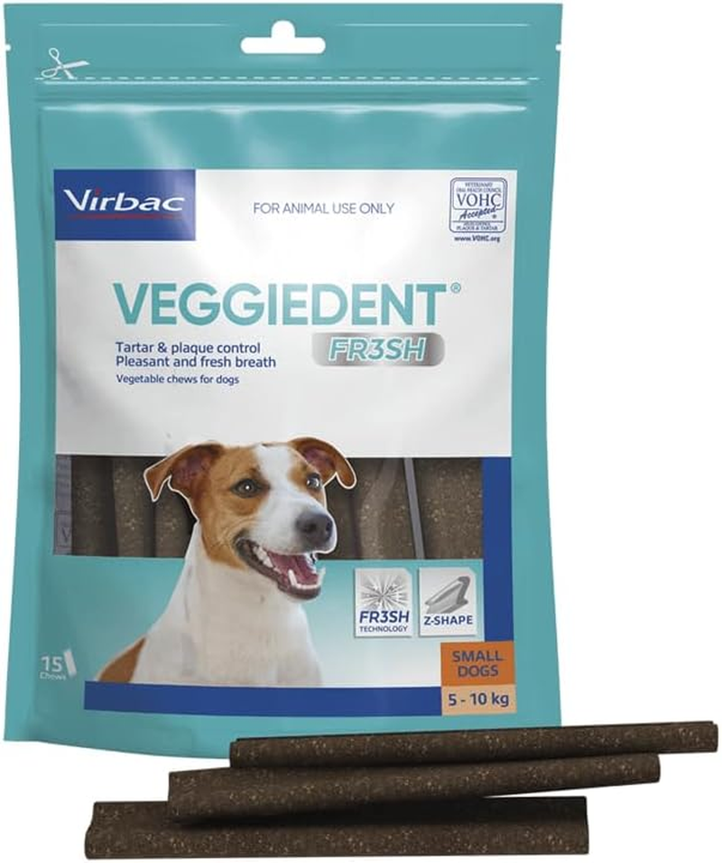 Virbac Veggiedent Fresh Dental Chews for 5-10 Kgs Small Dogs, (Pack of 15)