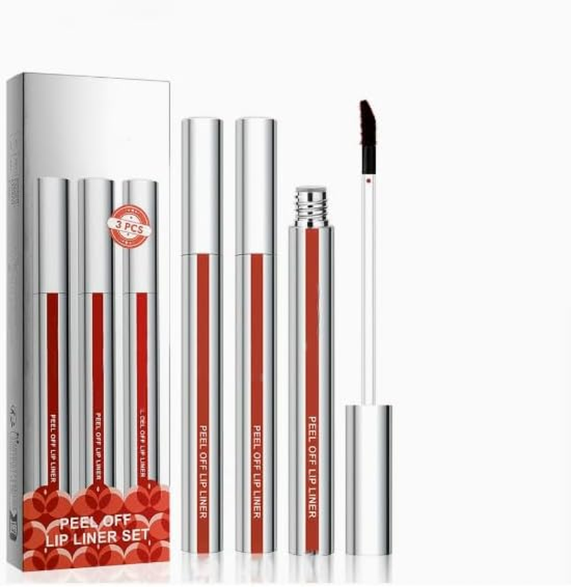 Peel-Off Lip Liner Stain Set, Waterproof Matte Gloss, Highly Pigmented Colors, Non-Stick Cup Lip Liner Stain 3-Piece. image number 1