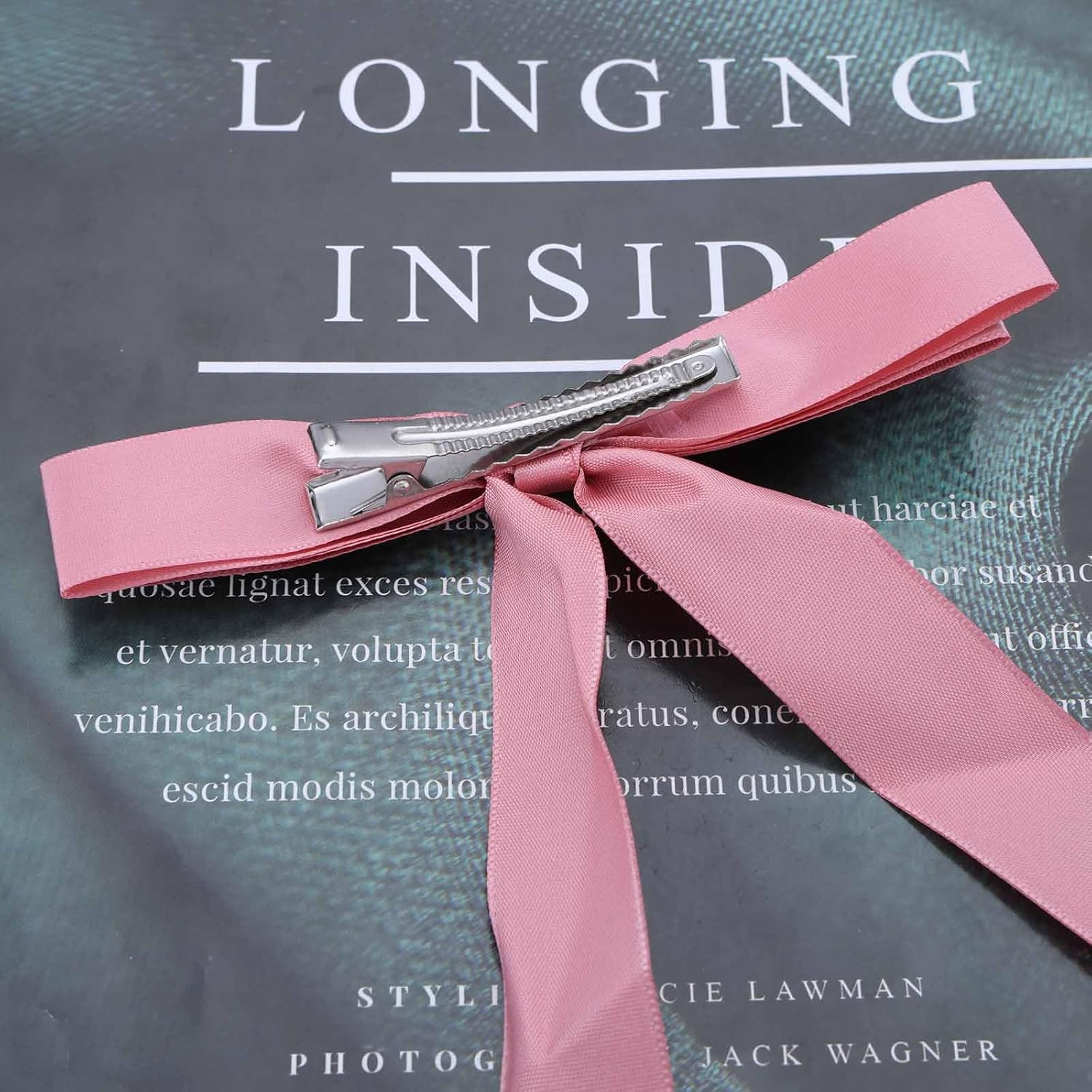 Yheakne Vintage Hair Clip with Black Bow Hair Clip with Long Tail Black Bow Ear Clip Hair Clip Black Bow Hair Clip Black Bow Silky Hair Clip Headpiece image number 3