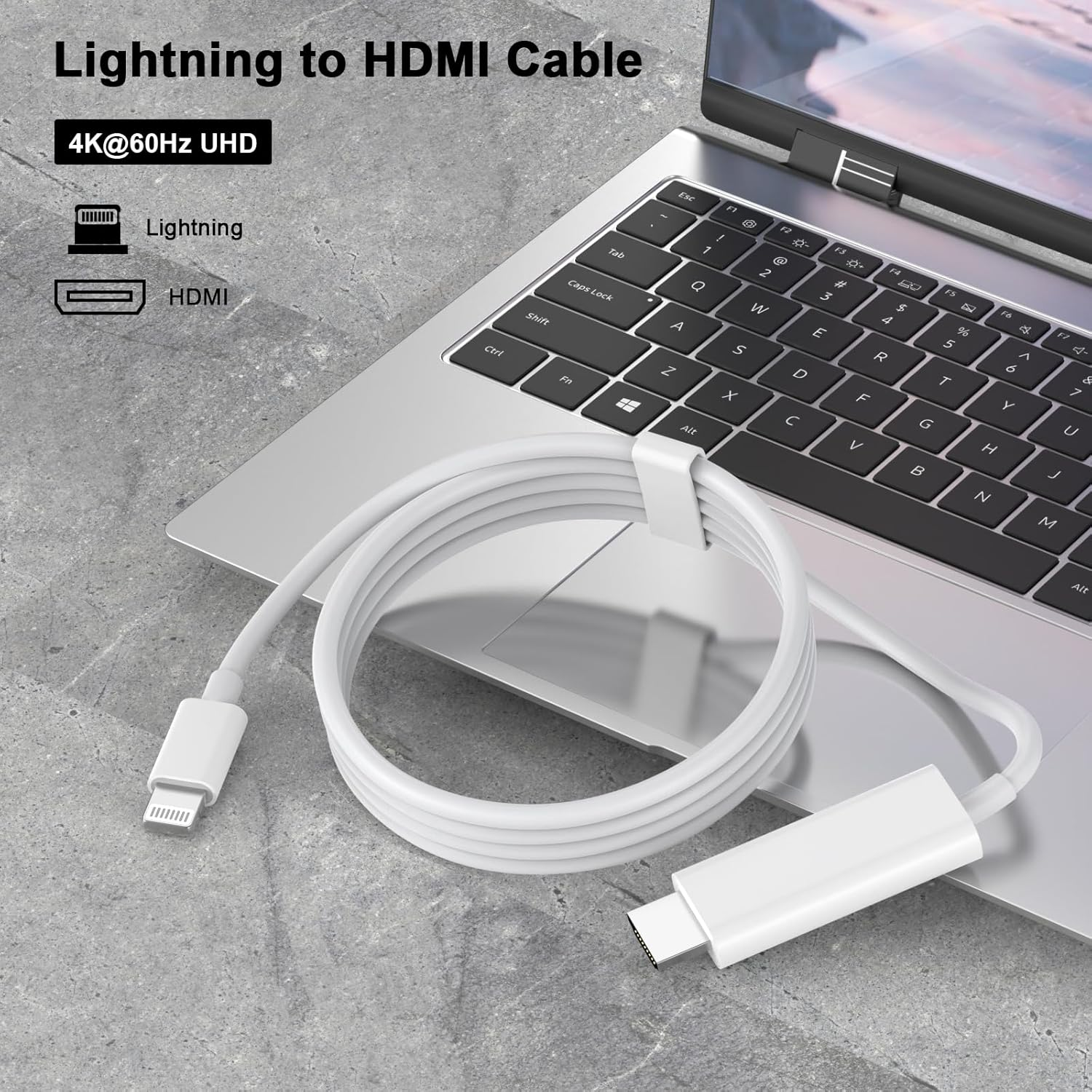 [Apple Mfi Certified] Apple Lightning to HDMI Cable Adapter for Iphone to TV, 1080P Lightning to Digital AV Adapter Sync Screen Connector for Iphone 14 13 12 11 Pro Max XS XR X to TV Projector Monitor image number 1