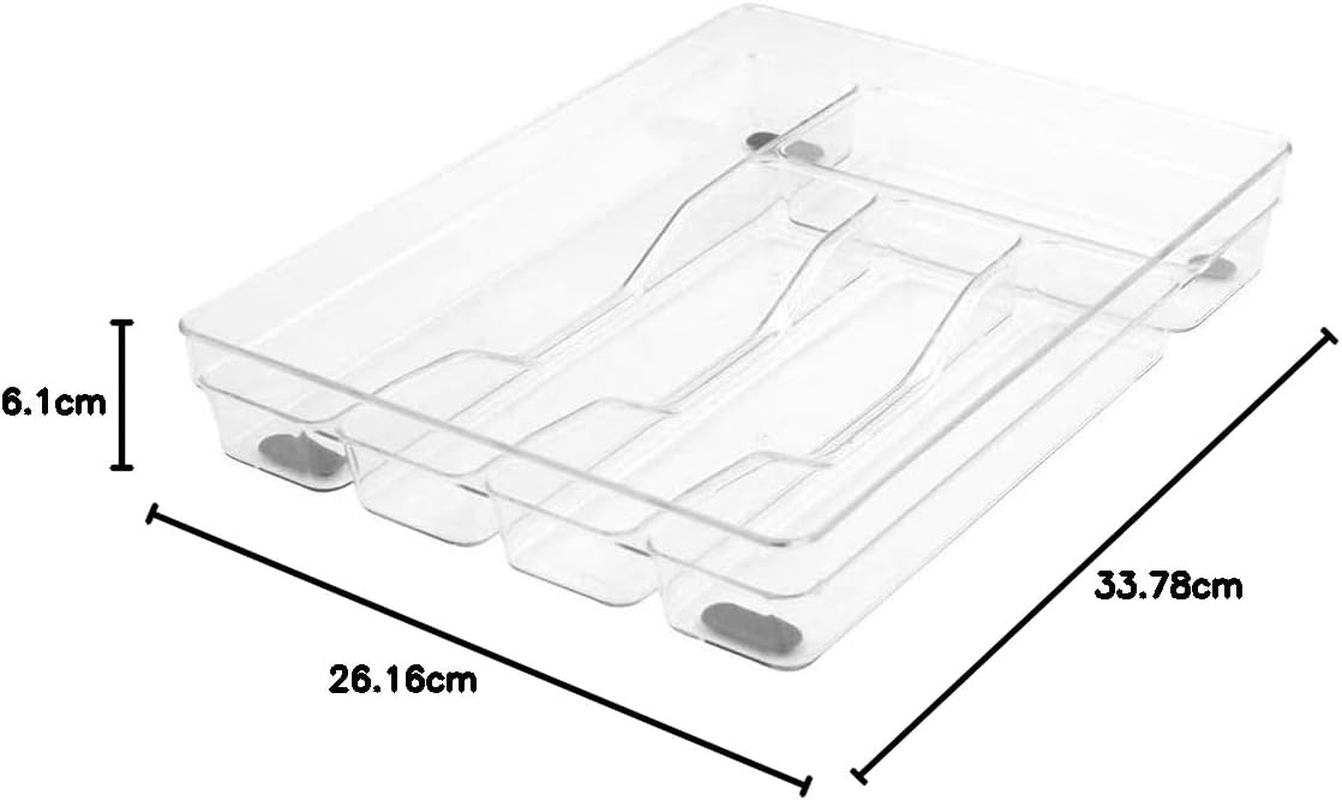 Glad Silverware Organizer Plastic Tray - Kitchen Cutlery Holder for Flatware and Utensil Drawers, Clear image number 6