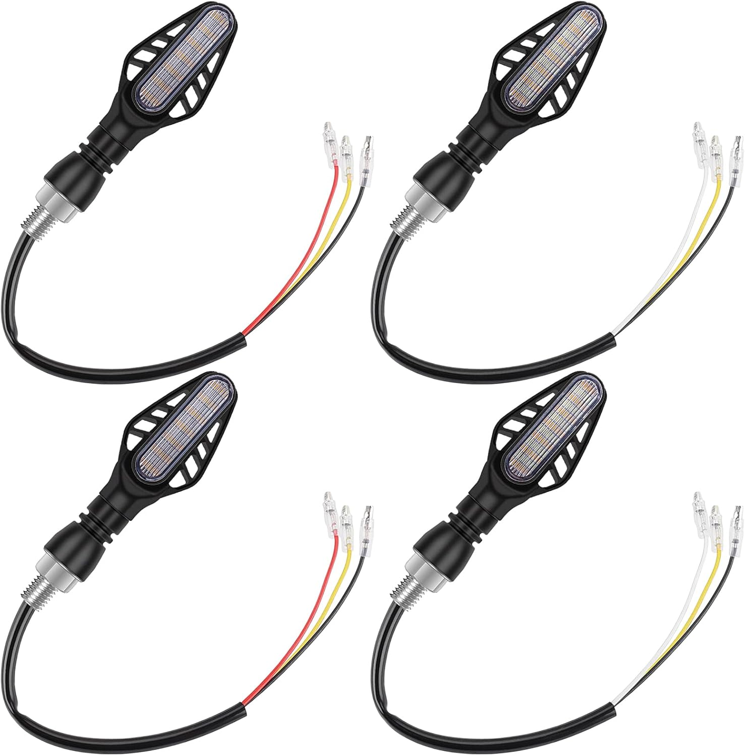 Kinstecks 4PCS Mini Motorcycle Indicators Flowing Turn Signal Lights Motorbike Turning Indicators Daytime Running Lights Brake Lights 13LED 12V for Motorcycle Motorbike image number 2