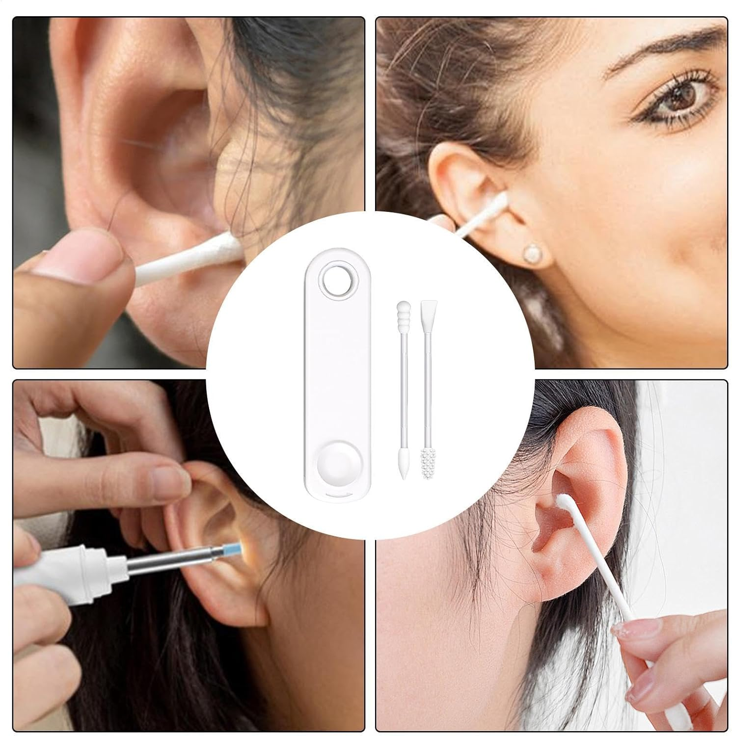 Reusable Ear Swabs - Eco-Friendly Swab, Sustainable Ear Cleaning Buds, Washable Portable Silicone Swab, Sustainable Ear Cleaning Swabs with Travel Case Holder for Makeup Ear Cleaning Beauty image number 5