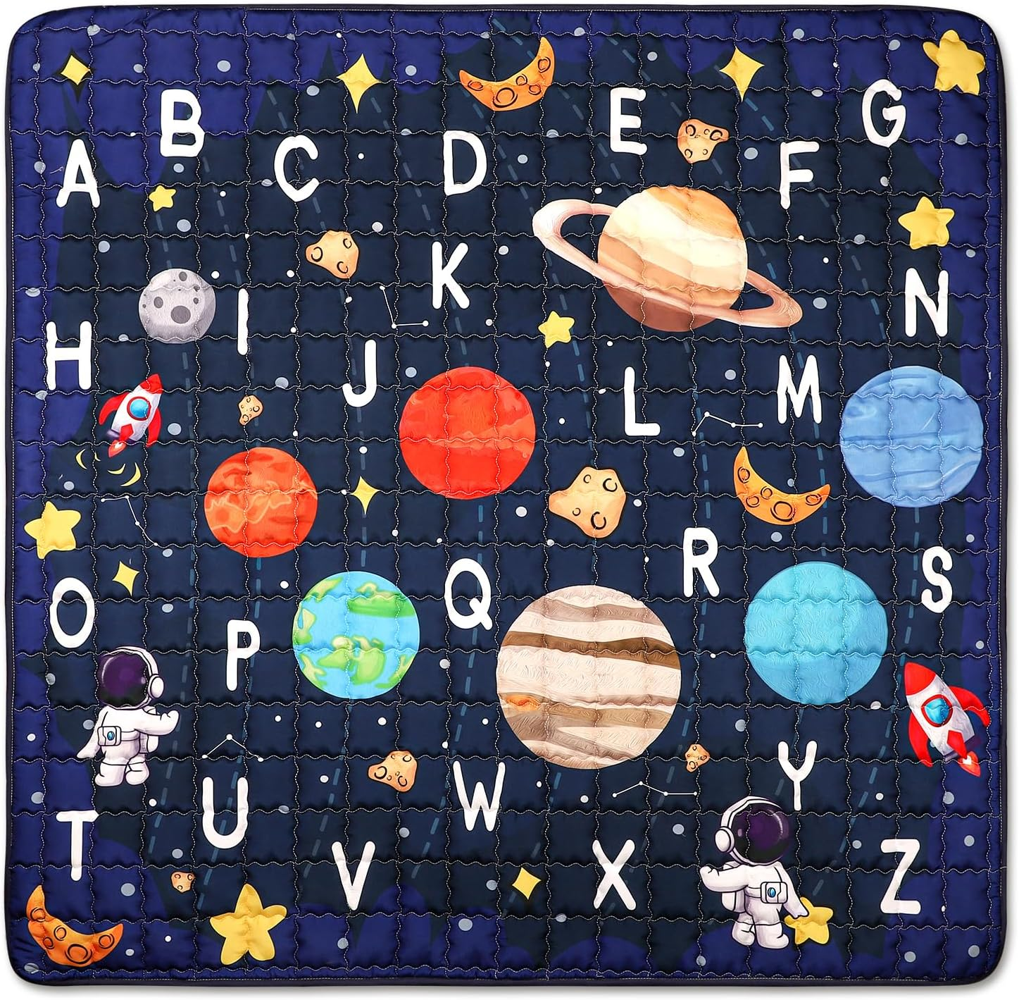 GFU Baby Play Mat, Foldable Square Baby Play Mats for Floor, Thicken Soft Non-Slip Cushioned Crawling Mat, One-Piece Infant Play Mat, 127X127 Cm