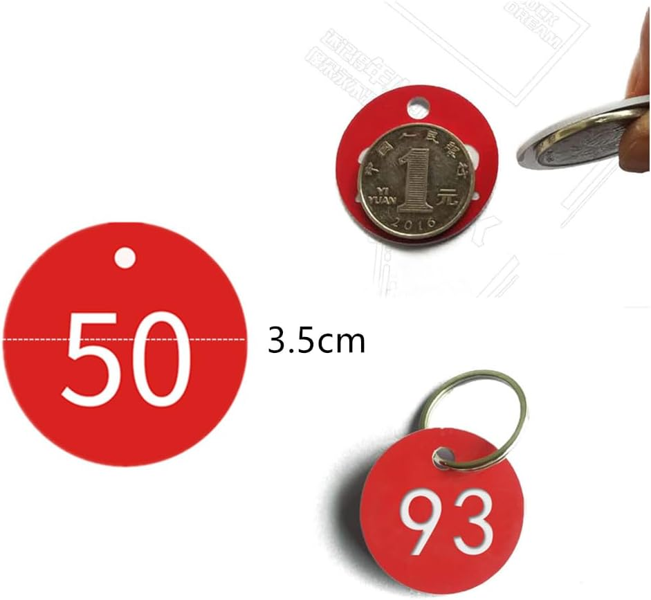 100Pcs round Numberstags,Granmagazz Beehive Label Marker with Hole, round Beehive Label Beekeeping Accessory, Number Plates Key Rings,Numbered Tag Classification Sign for Beekeeping Livestock Farming