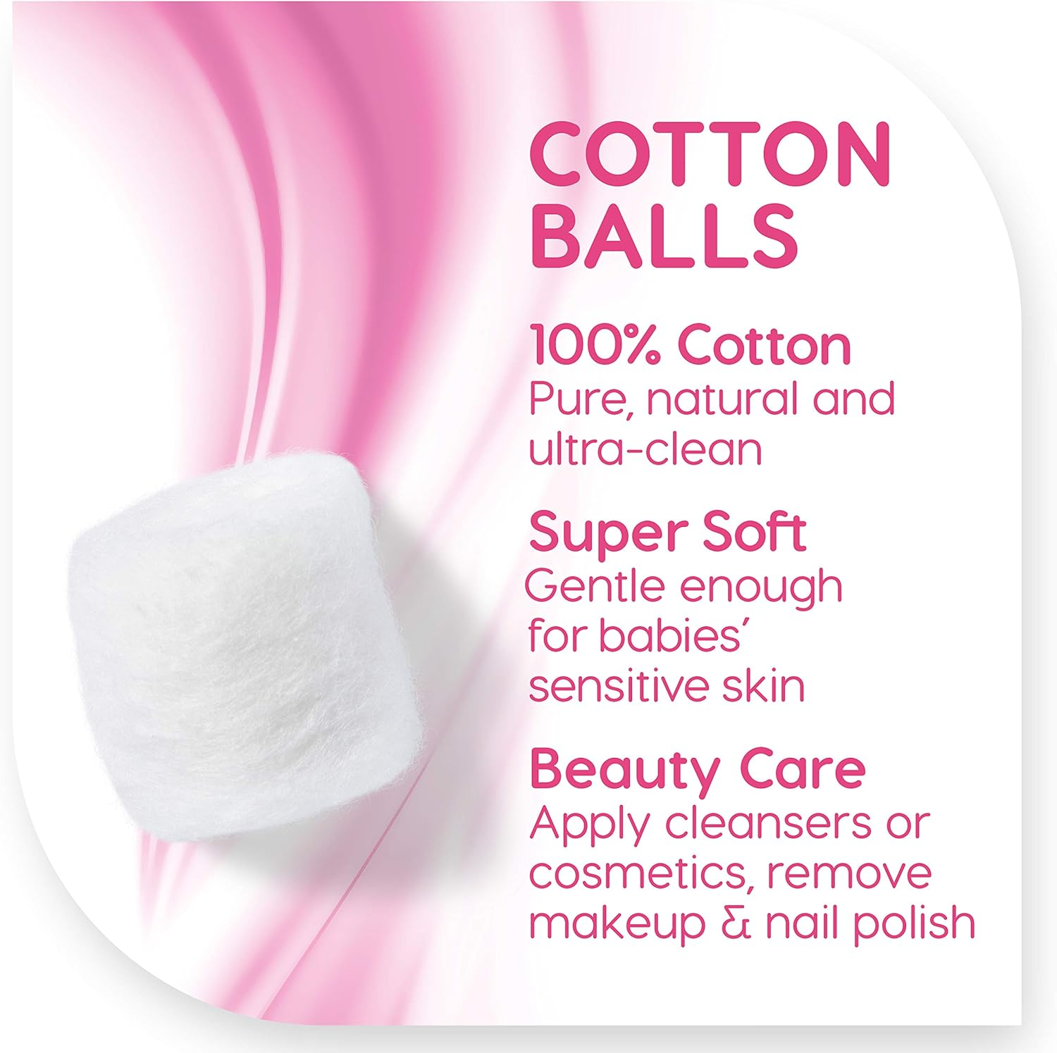 Simply Soft Premium Cotton Balls, 100% Pure Cotton, Absorbent, 600 Count (3 - 200 Count Bags) image number 5