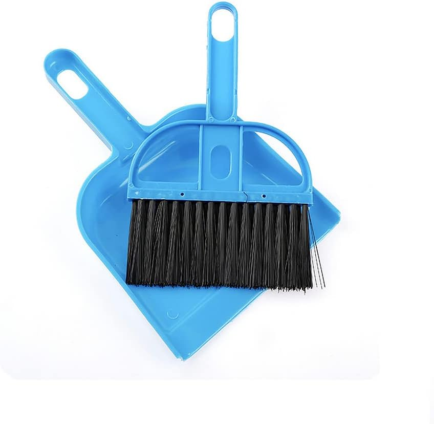 Mini Dustpan Brush Set Portable Plastic Brush Cleaning Dustpan for Cage Cleaning of Animals, Guinea Pigs, Rabbits, Hamsters, Reptiles (Red)