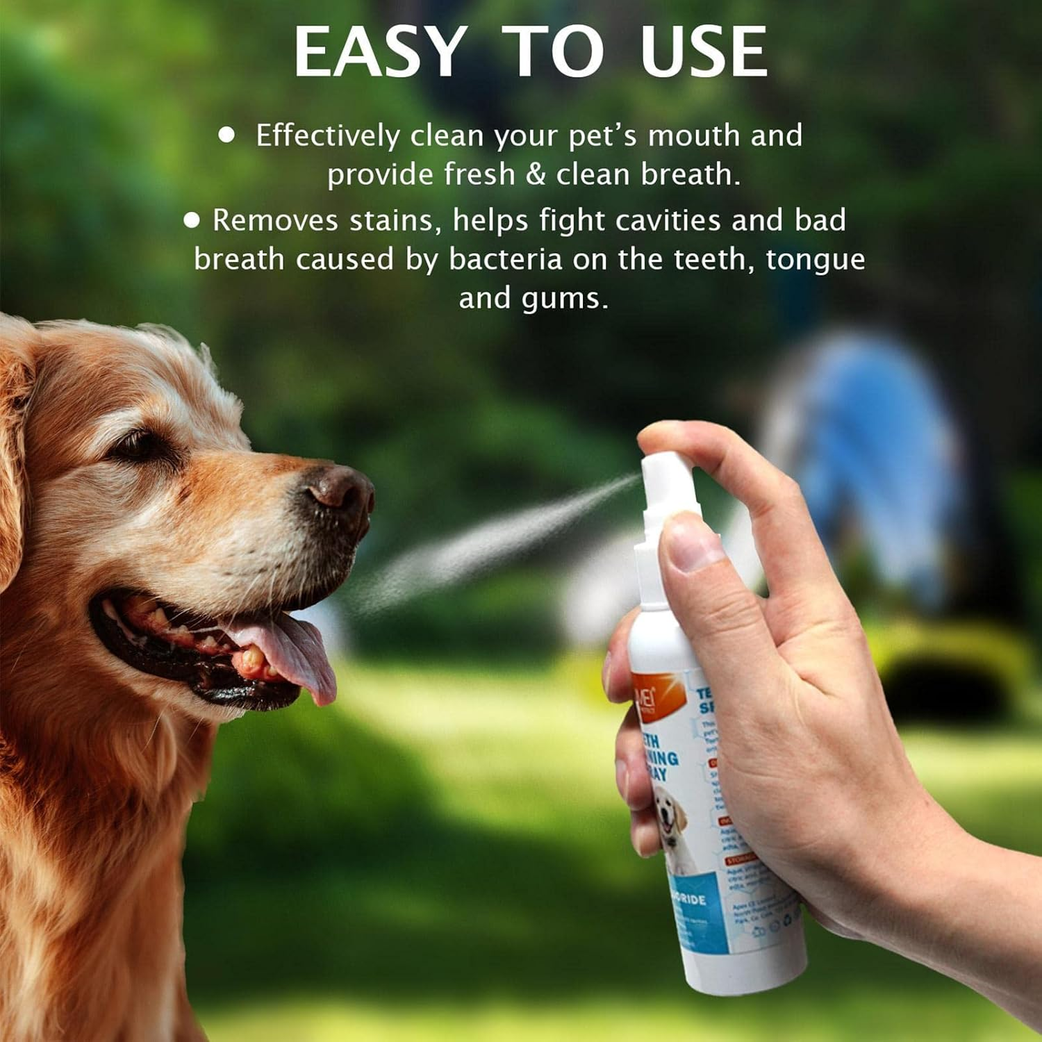 2 Pcs Pet Oral Spray - 4.2Oz Dog Breath Freshener Spray - 4.2Oz Dog Teeth Cleaning Spray Targets Build-Up, Eliminates Bad Breath, Whitens Teeth, Improves Overall Oral Health Jildouf image number 6
