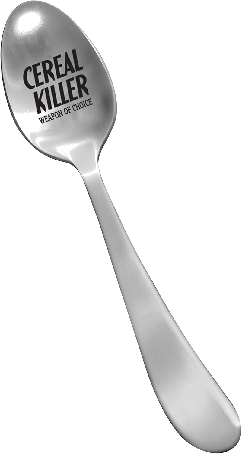 Laser Engraved Cereal Killer Stainless Steel Spoon - Unique Funny Gifts image number 1