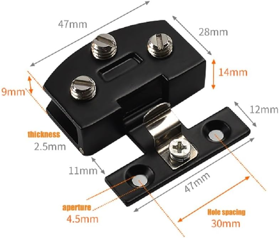 [2 Pieces] Cabinet Door Hinge Bathroom Cabinet Frameless Glass Door Hinge Display Cabinet 90 Degree Hinge for 5-7Mm Glass Door (Black) - Silver image number 5