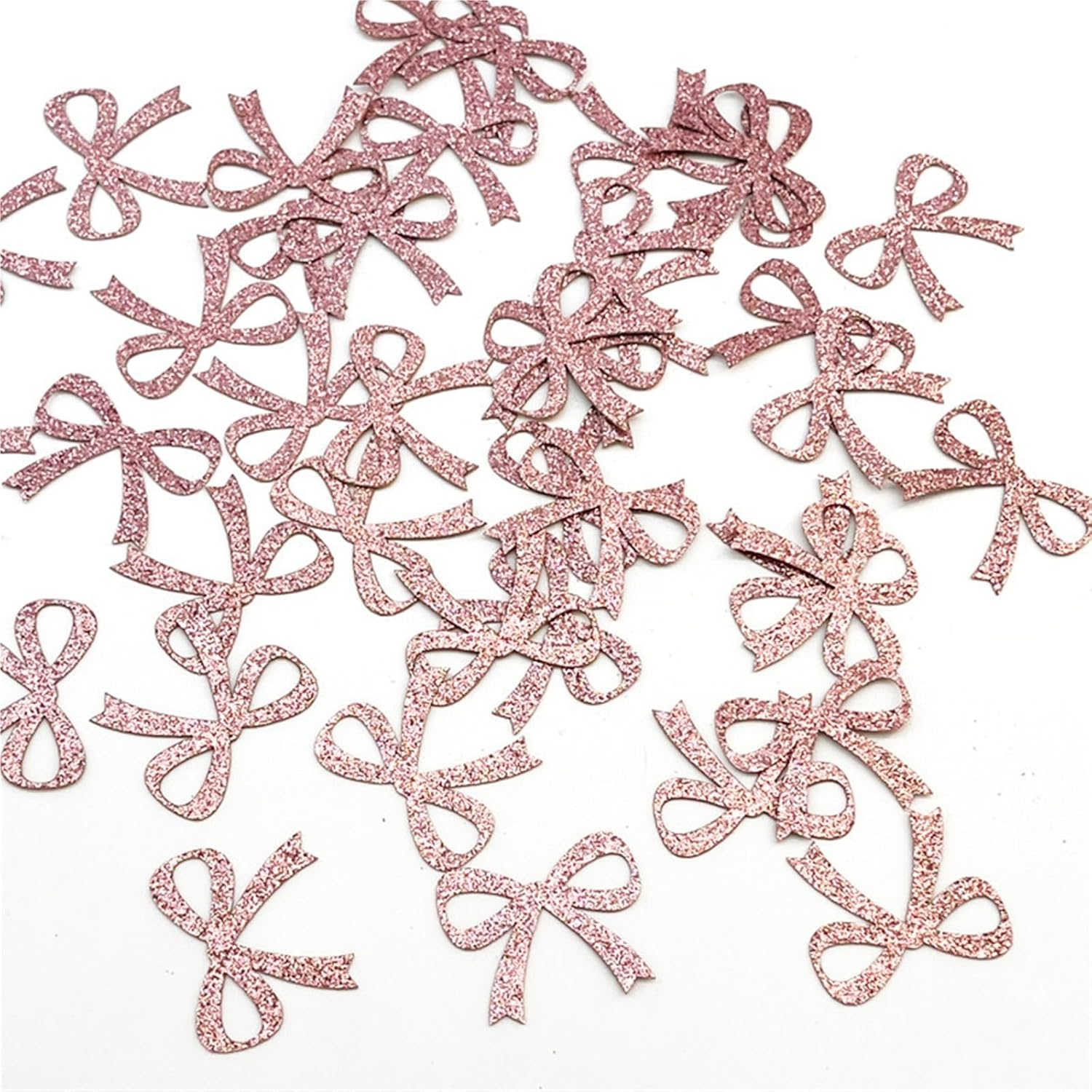 Glitter Pink Bow Party Confetti Double-Sided Sprinkles Suitable for Parties, Birthday Decorations, Weddings image number 2