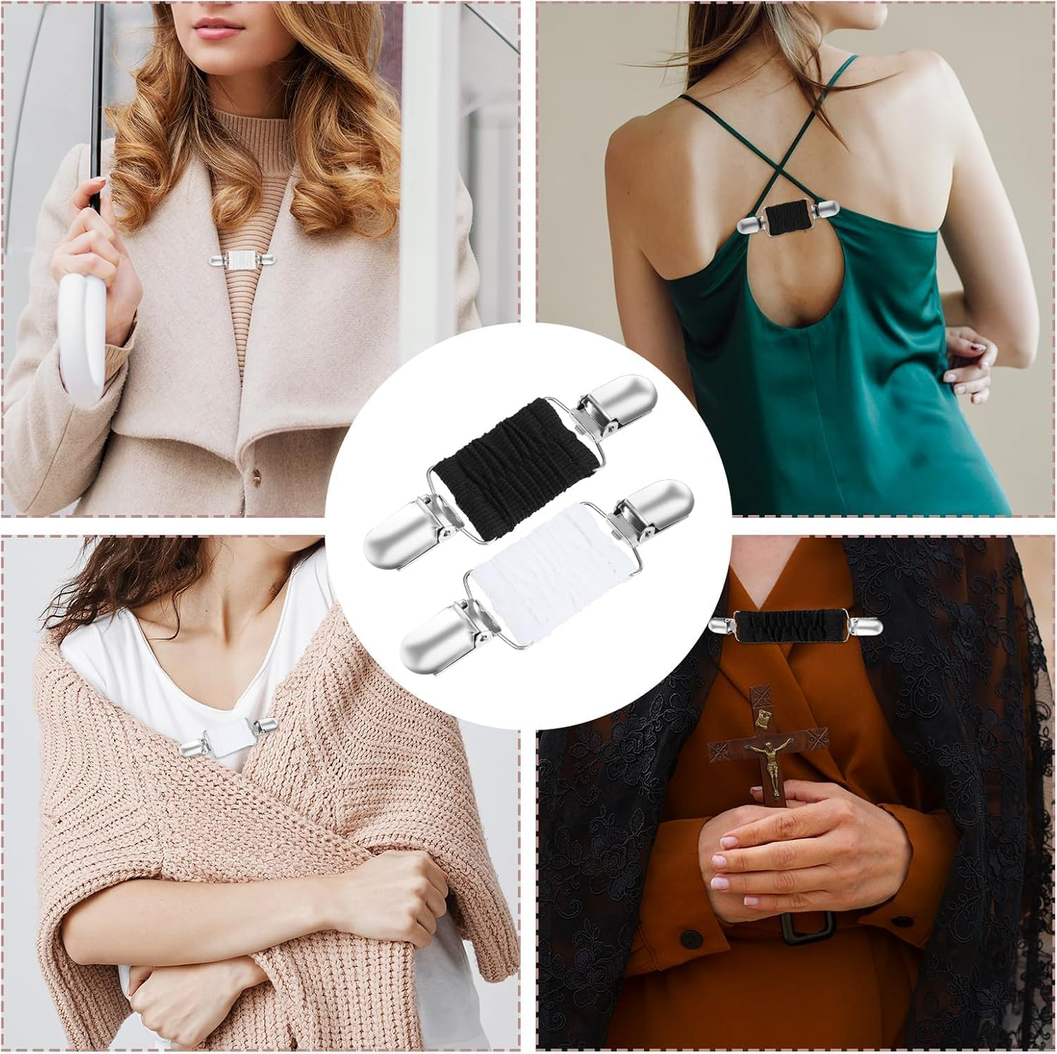 Back Cinch Clips with Elastic Band Design Clothes, 3Pcs Dress Cinch Clips Cardigan Clips Elastic Clothes Tightening Clip,Fit Dress Cinch Clip Sweater Shawl Clip,Dress Clips Back Cinchs Sweater Clips image number 5
