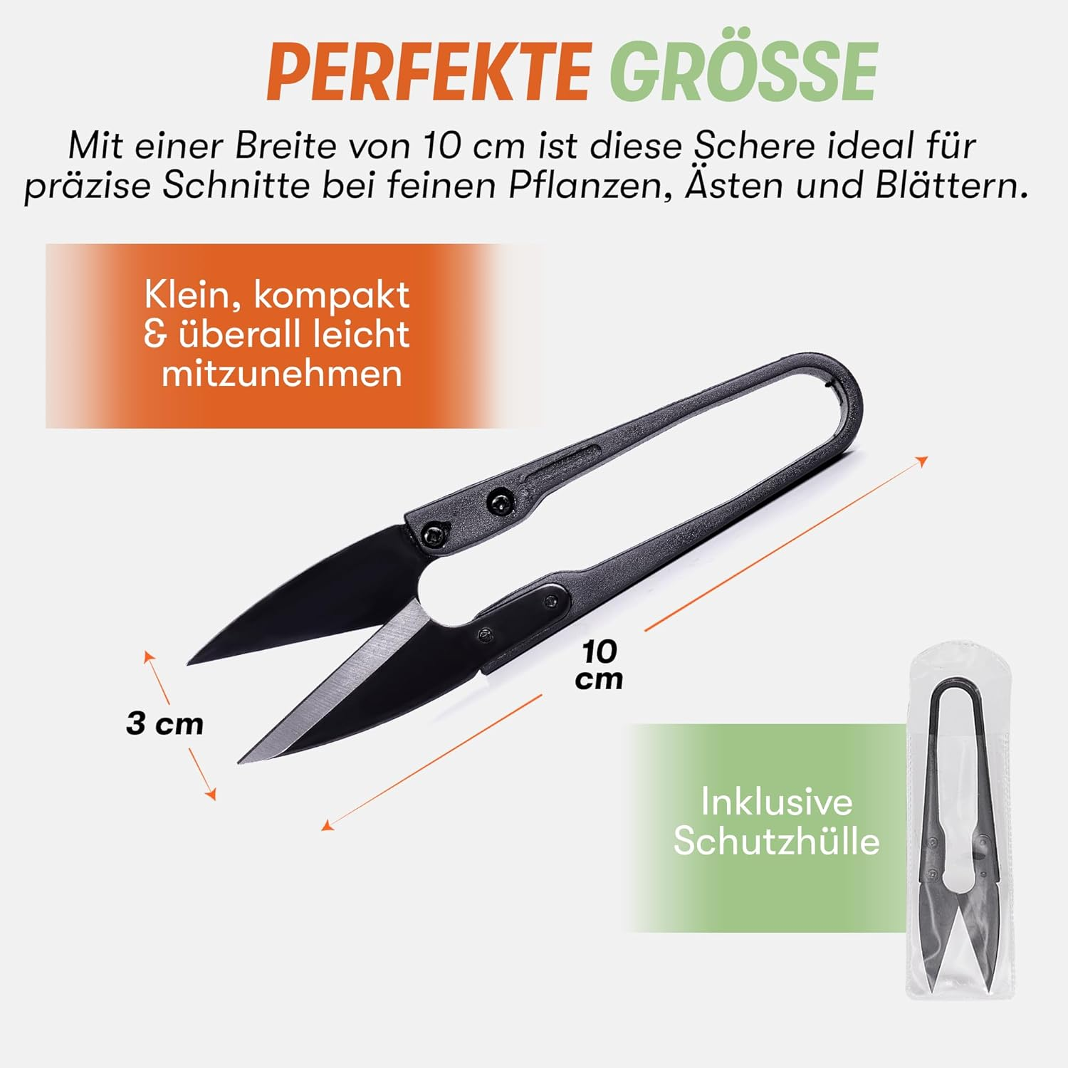 3-Piece Mini Secateurs Set - Sharp Stainless Steel Scissors for Plant Care and Fine Work - Ideal for Pruning Grow Buds, Leaves and Thread Cutters - Versatile and Precise (Black) image number 6