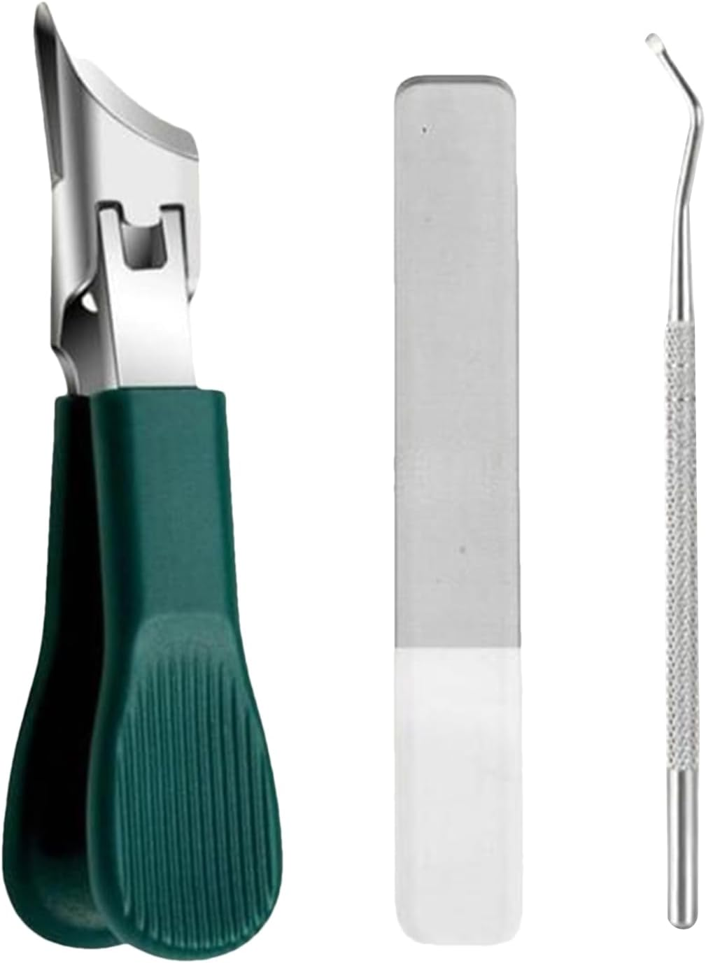 Slanted Nail Clippers, Curved Thick Ingrown Toenail Cutter for Seniors with Nail File, Curved Fingernail Cutting Trimming Tool for Home Care Travel Salon image number 1
