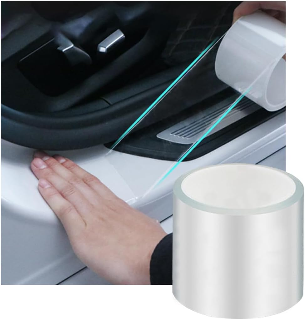 Ziciner Car Door Sill Protector Strip, Transparent Invisible Door Edge Guard, Anti-Collision Auto Door Entry Protection Film, Universal Fit for Most Vehicle Front Rear Bumper (2.8 in X 33 Ft) image number 6