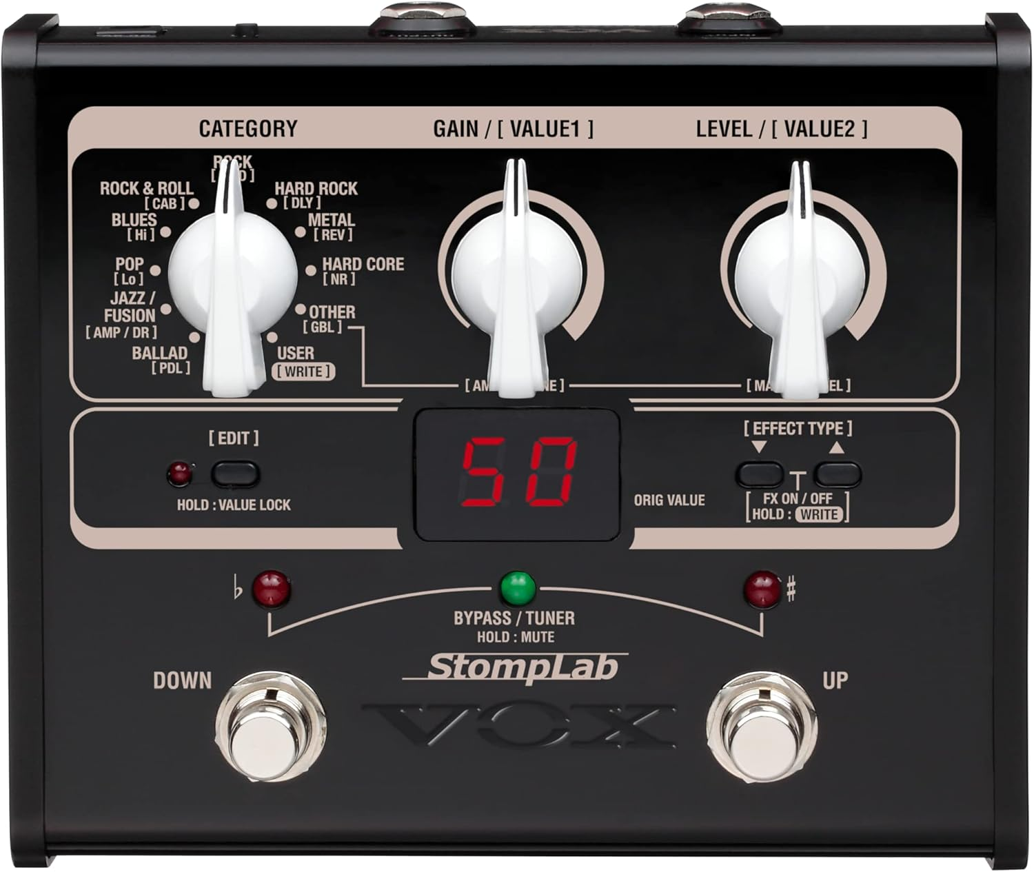 VOX Stomplab 2B Multi-Effects Modeling Pedal with Expression for Bass Guitar - 1G Modeling Guitar Effects Pedal