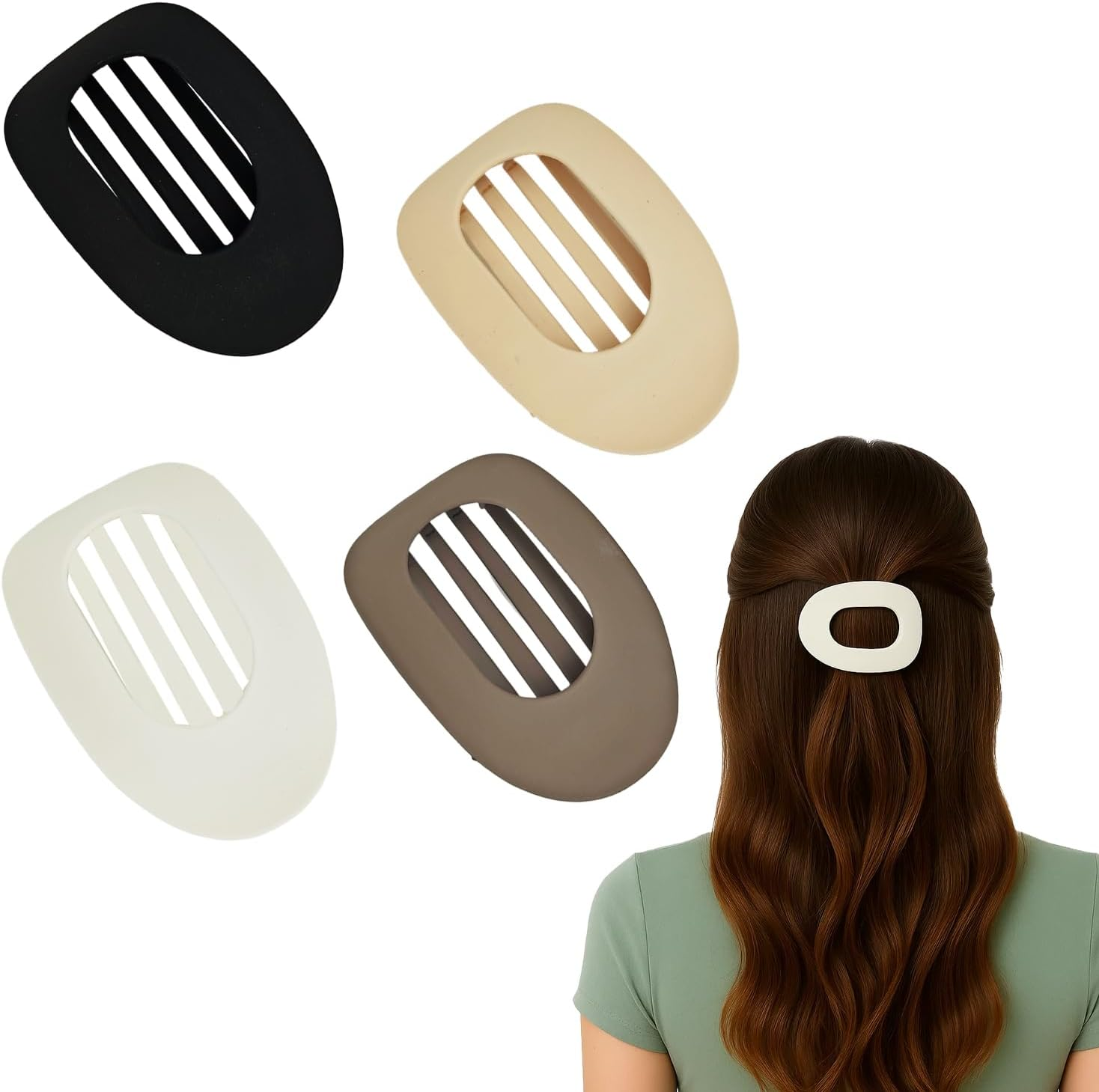 ALLY-MAGIC E23-FJ Women'S Hair Clips, French Hair Clips, Women'S Matte Strong Hold Side Hair Clips for Thin and Thick Hair, Curved Design for Lying and Driving image number 4