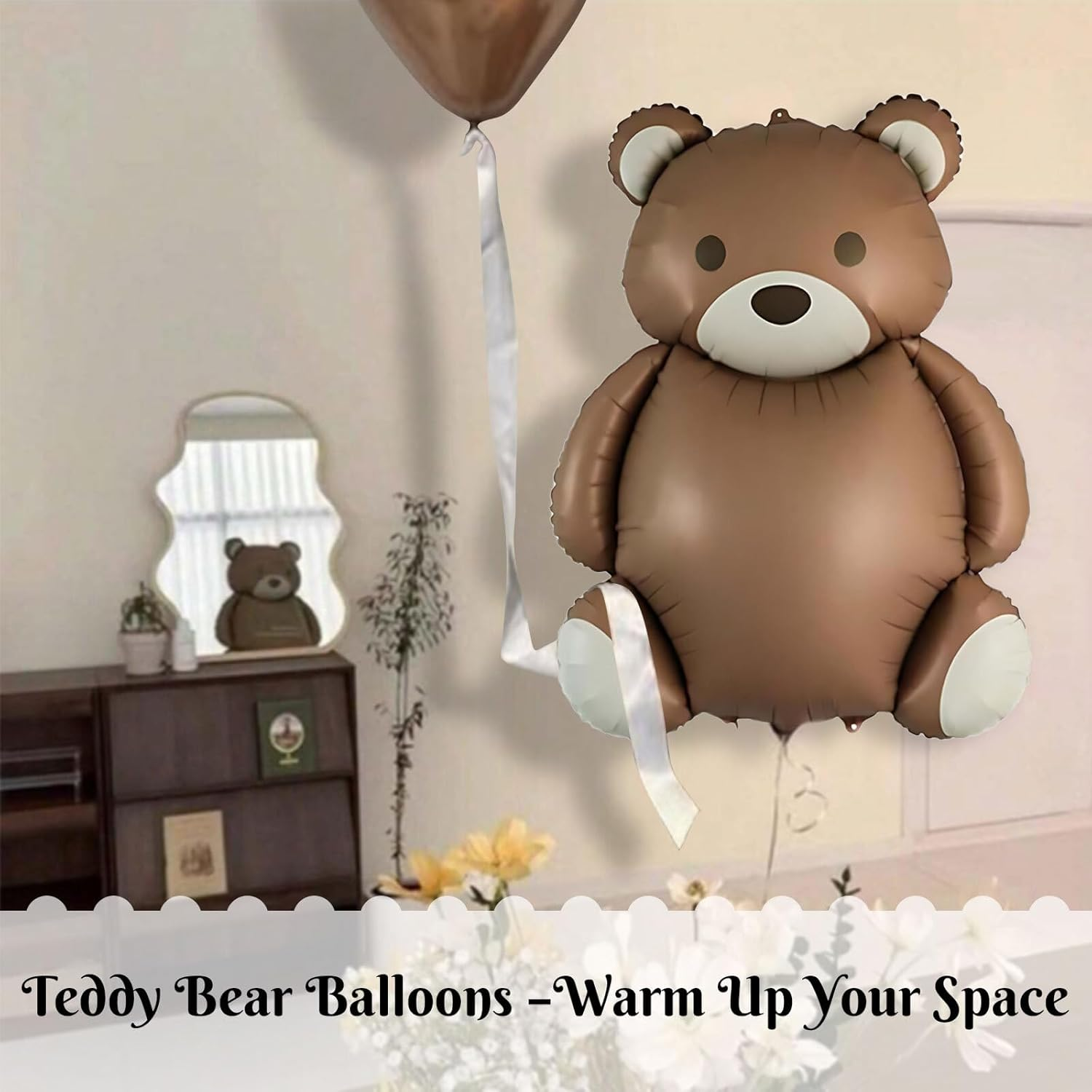 Lyvixora 2 PCS Matte Teddy Bear Foil Balloons - Large Gender Reveal Decorations, Adorable Baby Shower & Birthday Party Decor, Cute Balloons for Birthdays & Celebrations​​ image number 5