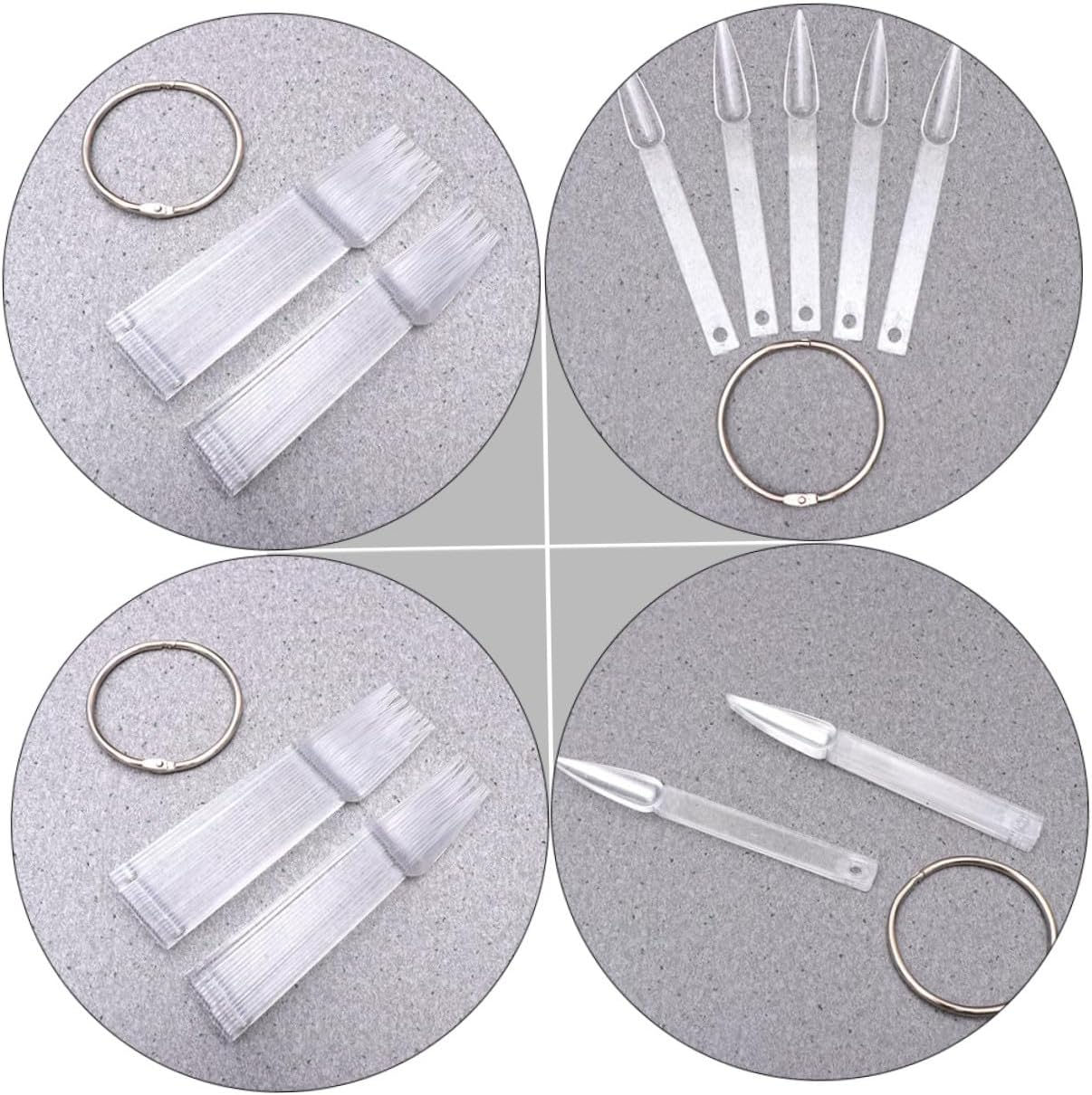 HAMPPLIES 160Pcs Fan Shaped Transparent Nail Piece Color Board for Manicure Practice False Tips Display Multipurpose Nail Salon Tool for Polish Color Display and Art Training image number 6