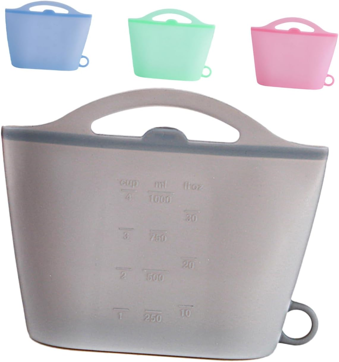 ULTECHNOVO 4Pcs Food Grade Silicone Fresh Keeping Bag Reusable Silicone Bags for Food Storage Kitchen Use image number 2