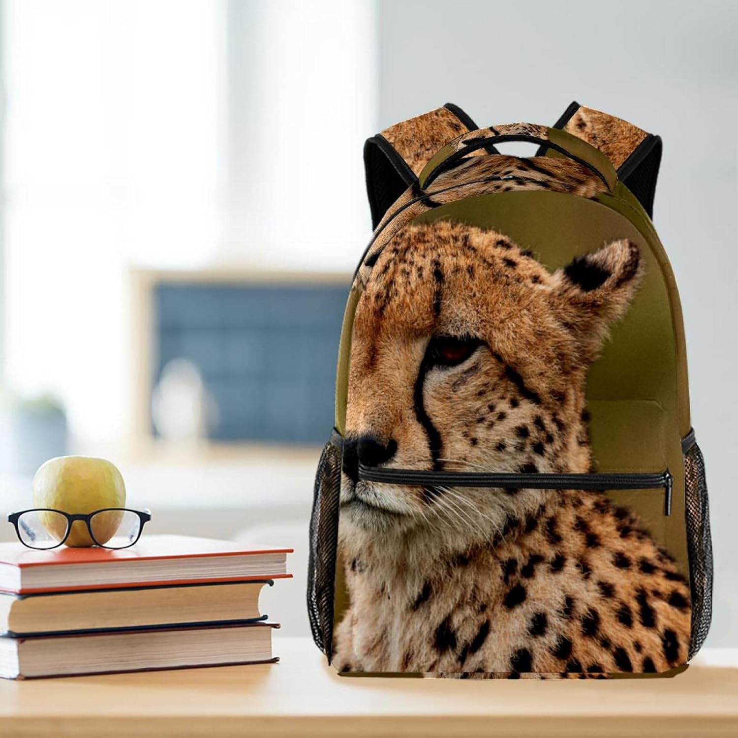 Cheetah Animal Backpack Students Shoulder Bags Travel Bag College School Tote Backpacks