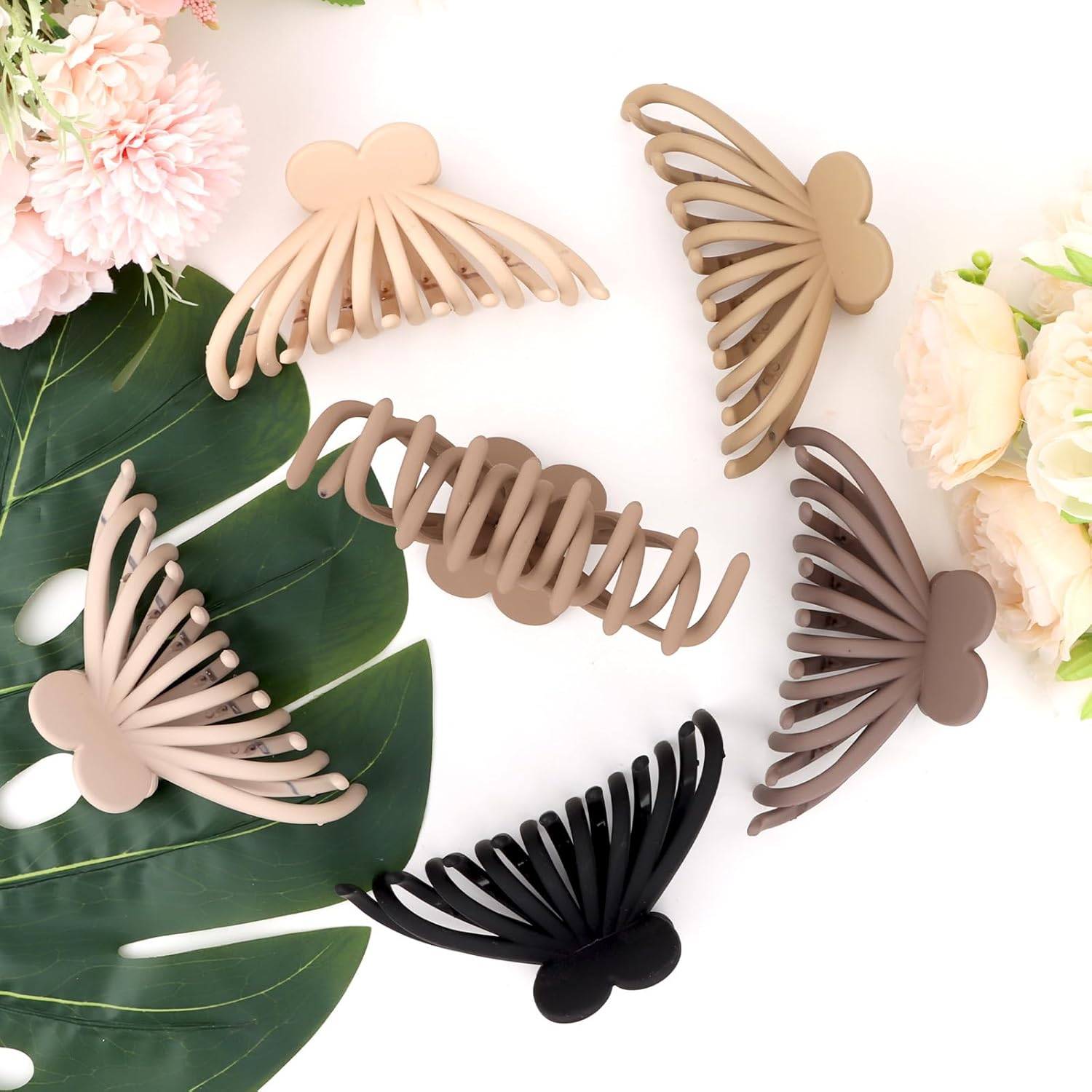 Bumlofa Basic Women'S Hair Clips, Set of 6 Hair Clips in Neutral Tones, Simple and Elegant Hairstyle Decoration image number 2