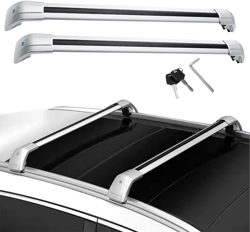 2PCS Fit for BYD Atto 3 2022-2024 Silver Roof Rail Rack Aluminum Crossbars Cross Bars Alloy