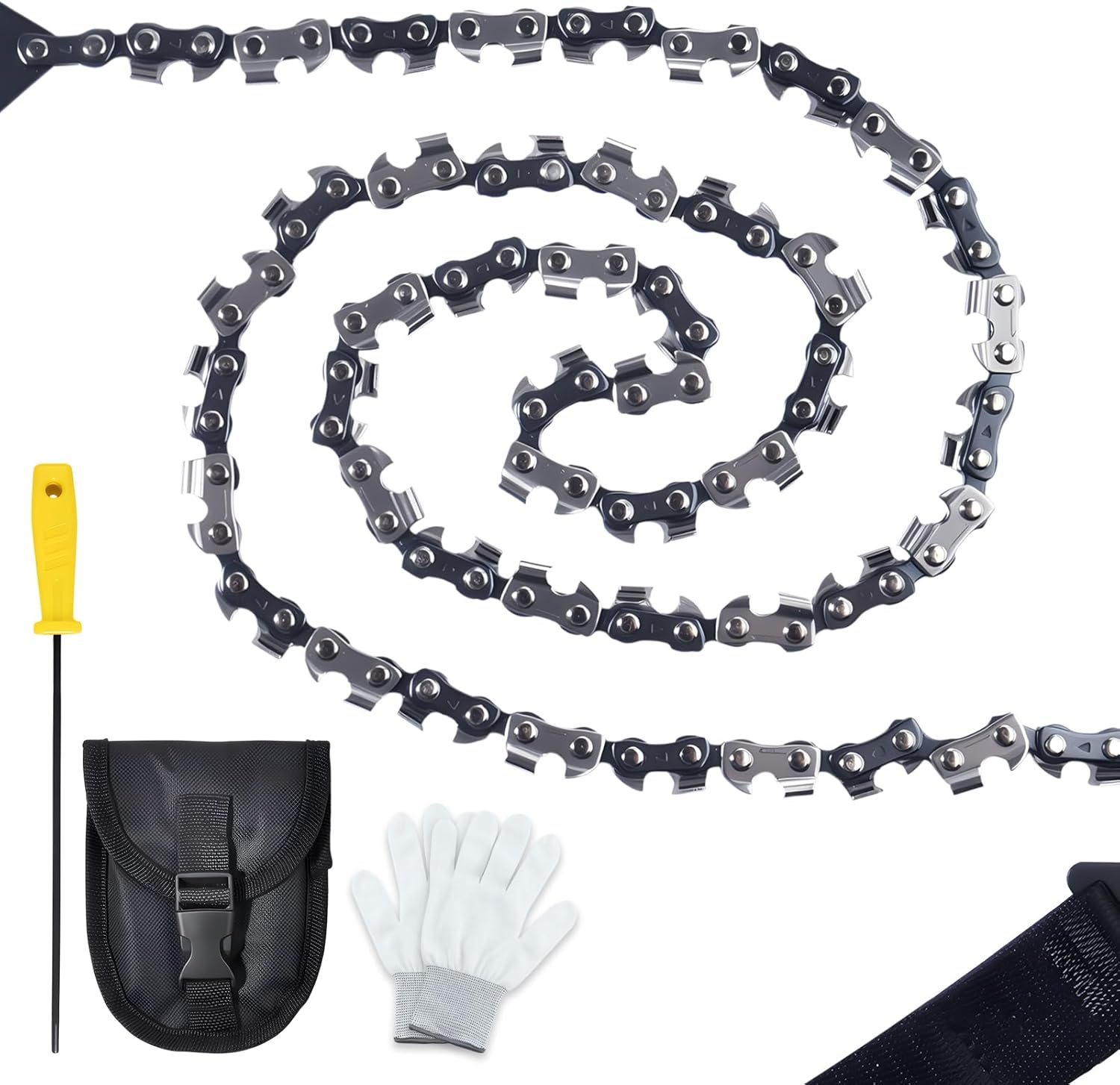 SPEEDWOX Pocket Chainsaw 36 Inch with 48 Teeth Hand Saw Folding Saw Camping Wire Rope Hand Chain with Storage Bag for Camping Hiking image number 1