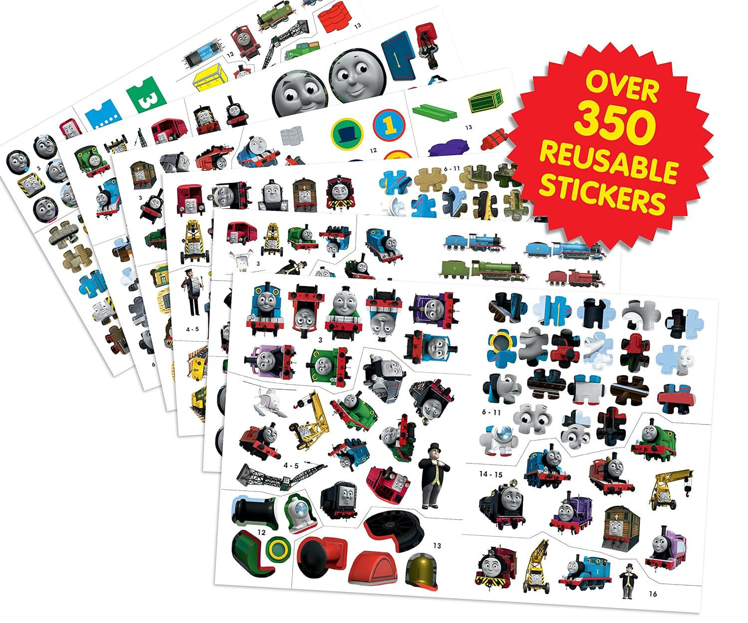The Brand Licensing Group Official Thomas & Friends Sticker Book Treasury, 96-Page Activity Book with 350+ Reusable Stickers for Train-Themed Fun: over 350 Reusable Stickers image number 4