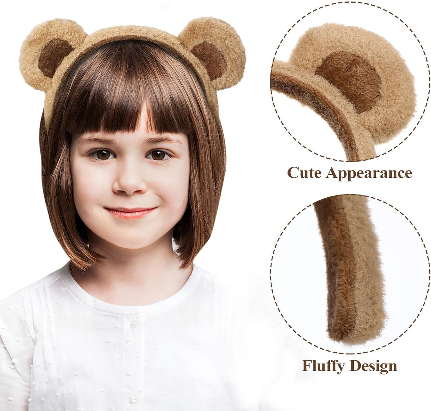 Bear Ears Headband Cute Bear Ears Animal Ears Headband Face Wash Headband for Halloween Cosplay Costume image number 6