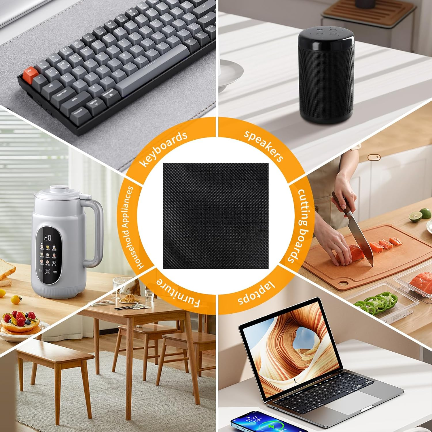 Non Slip Self Adhesive Silicone Cuttable Furniture Pads 4X40 Inch Rectangular image number 4