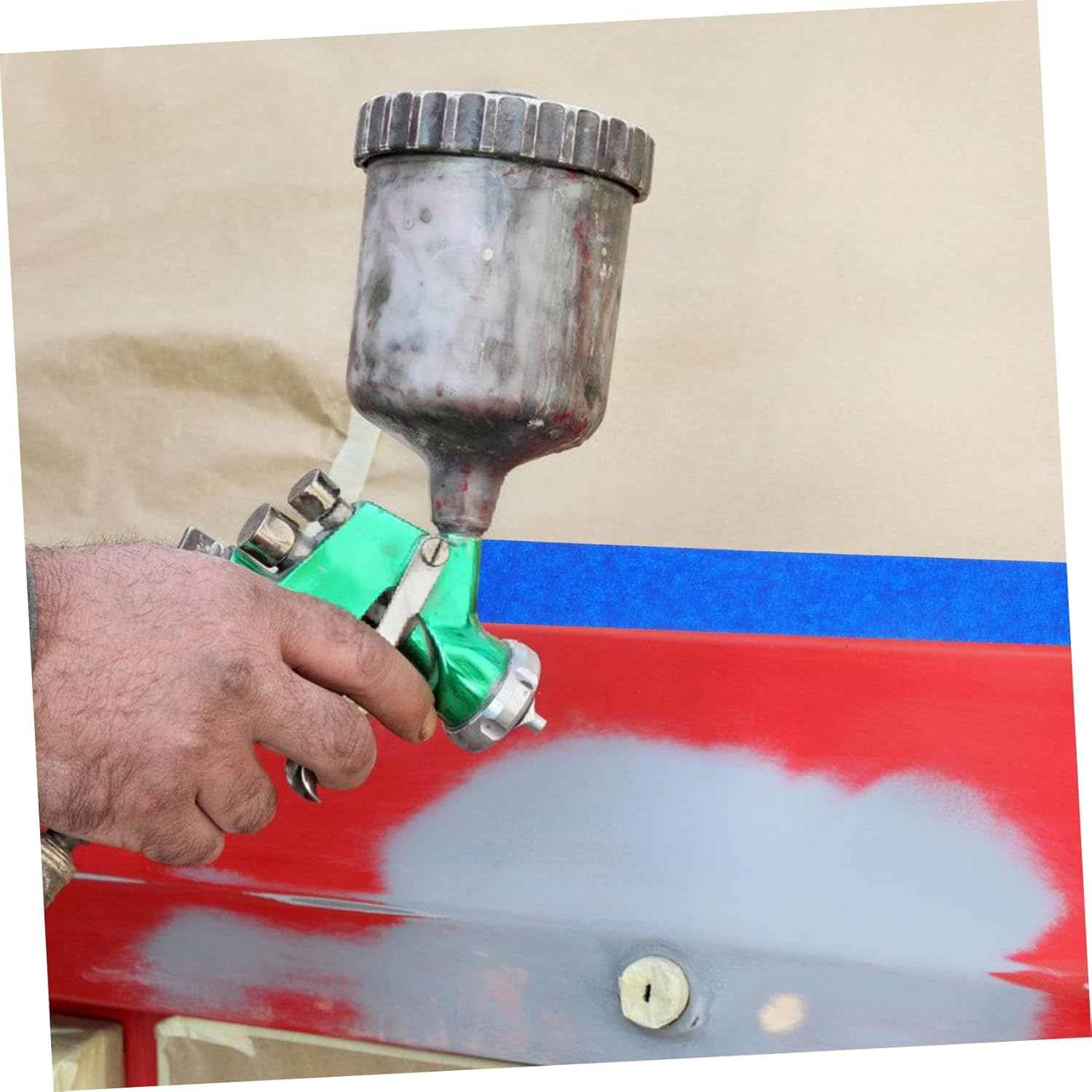 Flexible Crepe Paper Masking Tape 6 Rolls Painters Tape Adhesive Writable Surface Wall Painting image number 6