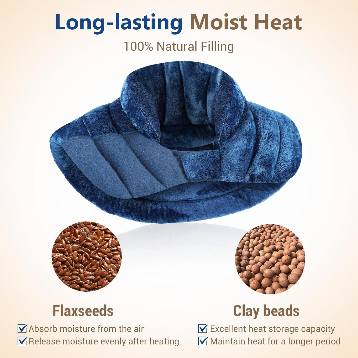 Comfytemp Microwavable Heating Pad for Neck and Shoulders, Ideal Presents for Father, Reusable Weighted Heat Pack,Moist Heating Pad for Neck Shoulder, Cramps, Physical Therapy for Muscle Aches image number 1