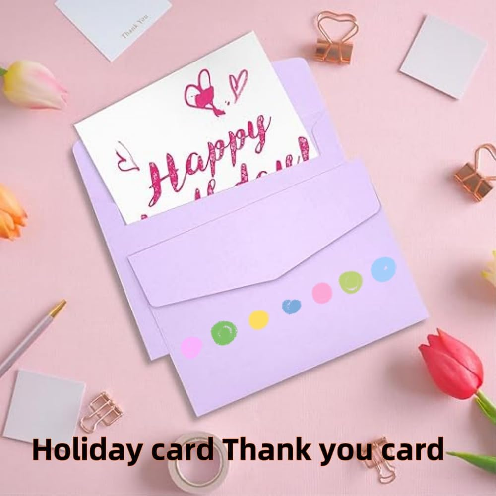 Jindizi Gift Envelopes, 60 Pieces A6 Invitation Envelopes Colorful, Seal Self Seal, Parts Envelopes for Invitations, Announcements, Sending Cards, Baby Shower 10.8Cmx16Cm image number 4