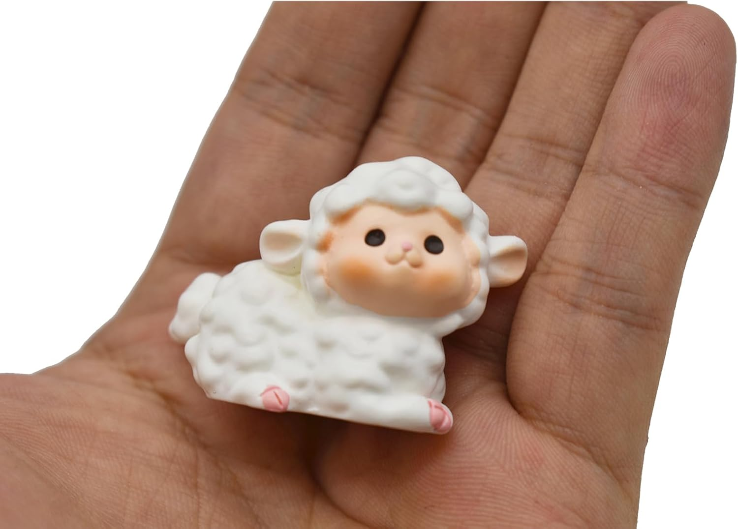 Pinenjoy 11Pcs Cute Miniature Sheep Figurines Mini Fairy Garden Sheep Ornament Resin Lamb Cake Toppers for DIY Terrarium Micro Landscape Bonsai Craft Birthday Party Gift image number 4