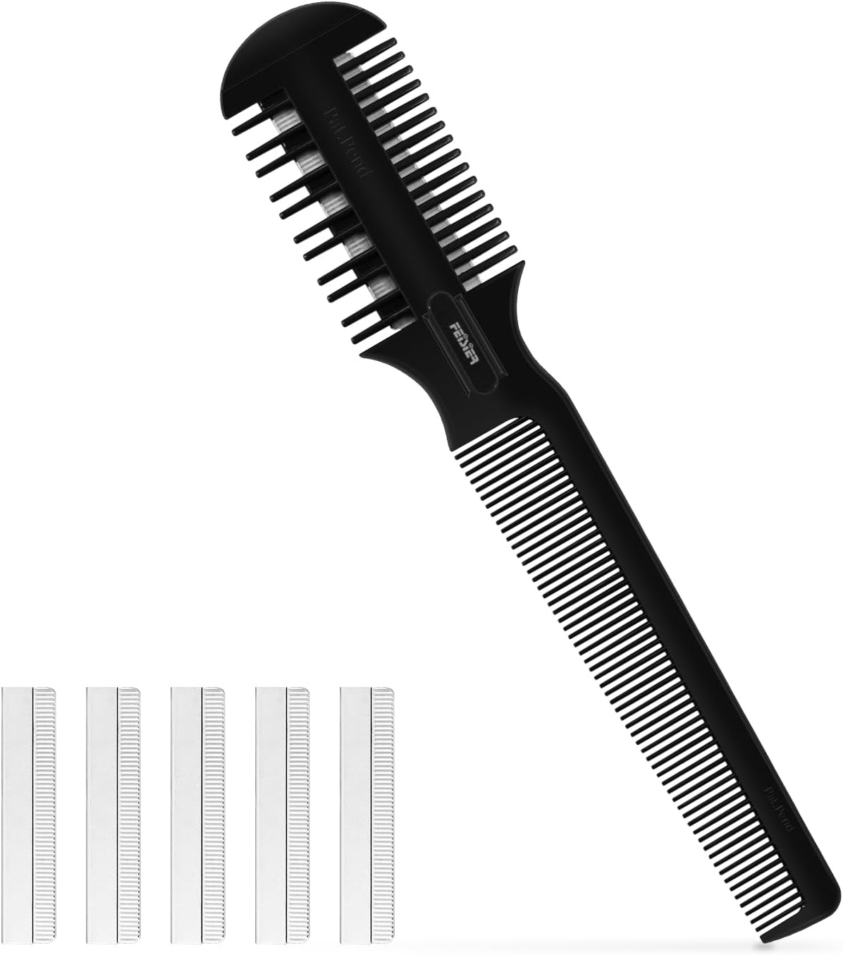 Hair Cutting Comb - Double Edge Razor for Thin and Thick Hair Trimming and Styling with 5 PCS Spare Blades image number 4