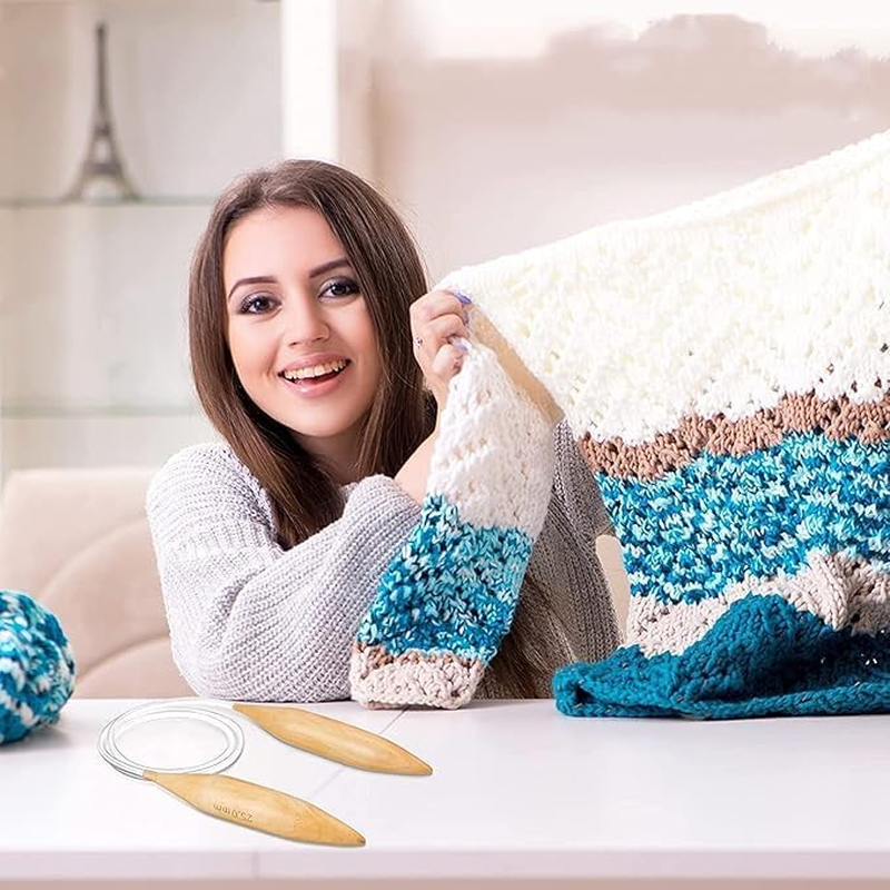 3Pcs Jumbo Wooden Circular Knitting Needle,Circular Natural Wood Jumbo Needle round Braided Knitting Needle,Jumbo Wooden round Knitting Needle,Large Wood Circular Knitting Needle,Jumbo Knitting Needle image number 4