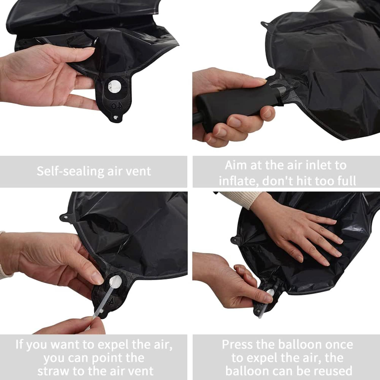 Yamibobo Black Number Balloon 40 Inch, Black Large Number 1 Balloons, Digital Balloons for Birthday Party Celebration Decorations Supplies, Helium Foil Number Balloons for Wedding Anniversary image number 4