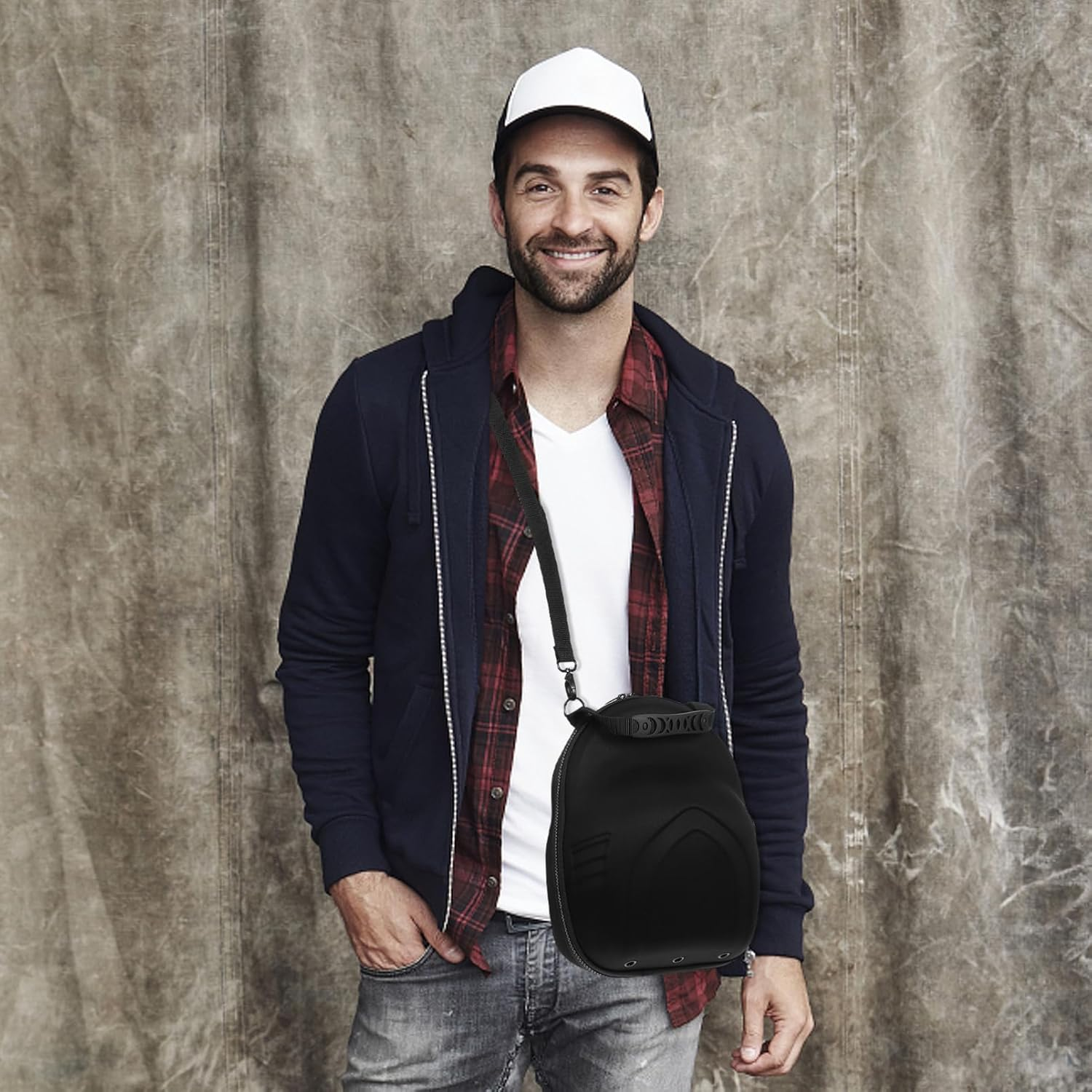 MAGICLULU Cap Storage Bag Baseball Hat Travel Case Hard Eva Hat Box Handle Shoulder Strap and Men Caps image number 1