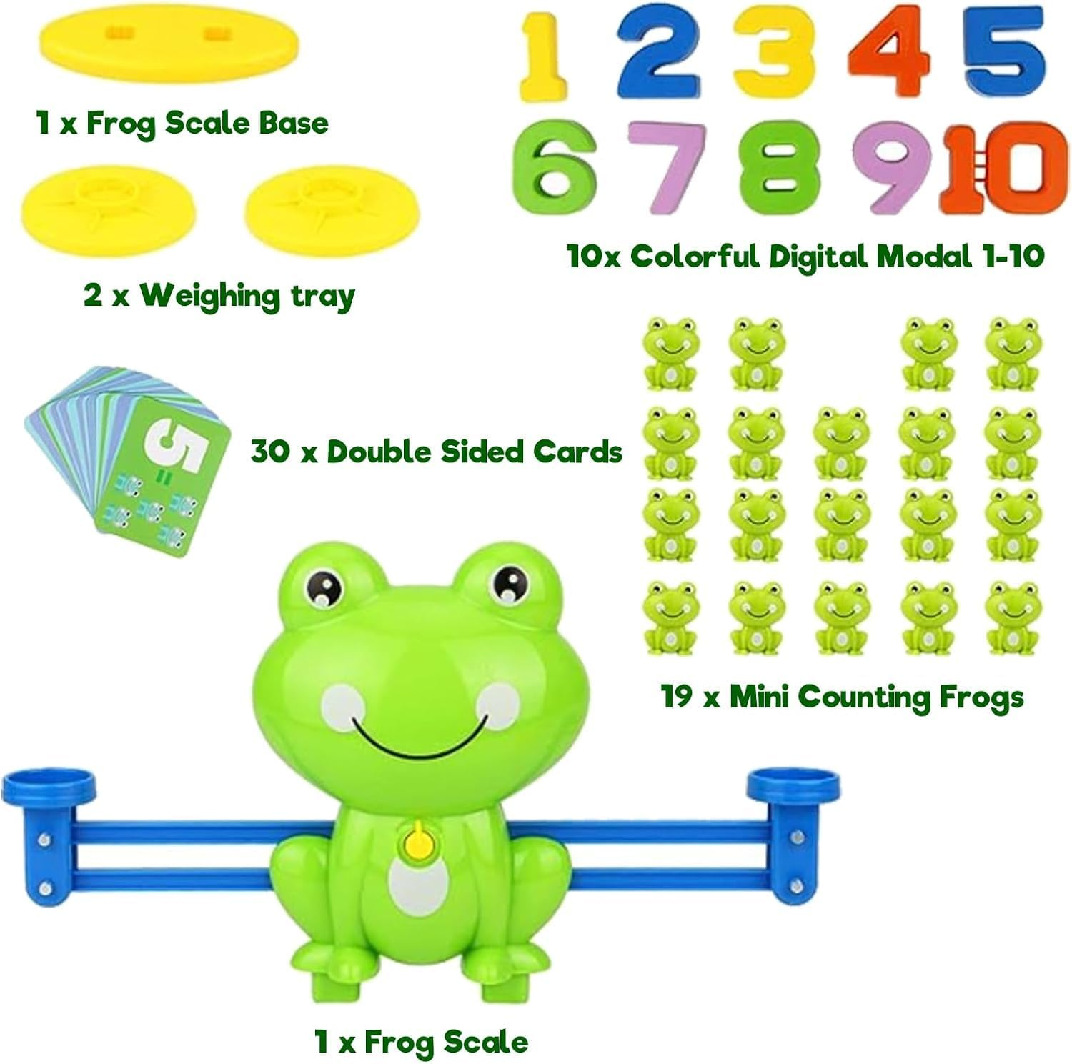 Math Balance Counting Learning Scale Educational Toy Game Kid Child Age 3-5 5-7 8 Year Old Girl Boy Toddler Preschool Kindergarten Stem Gift Montessori Number Activity Science Manipulative Board Frog image number 5